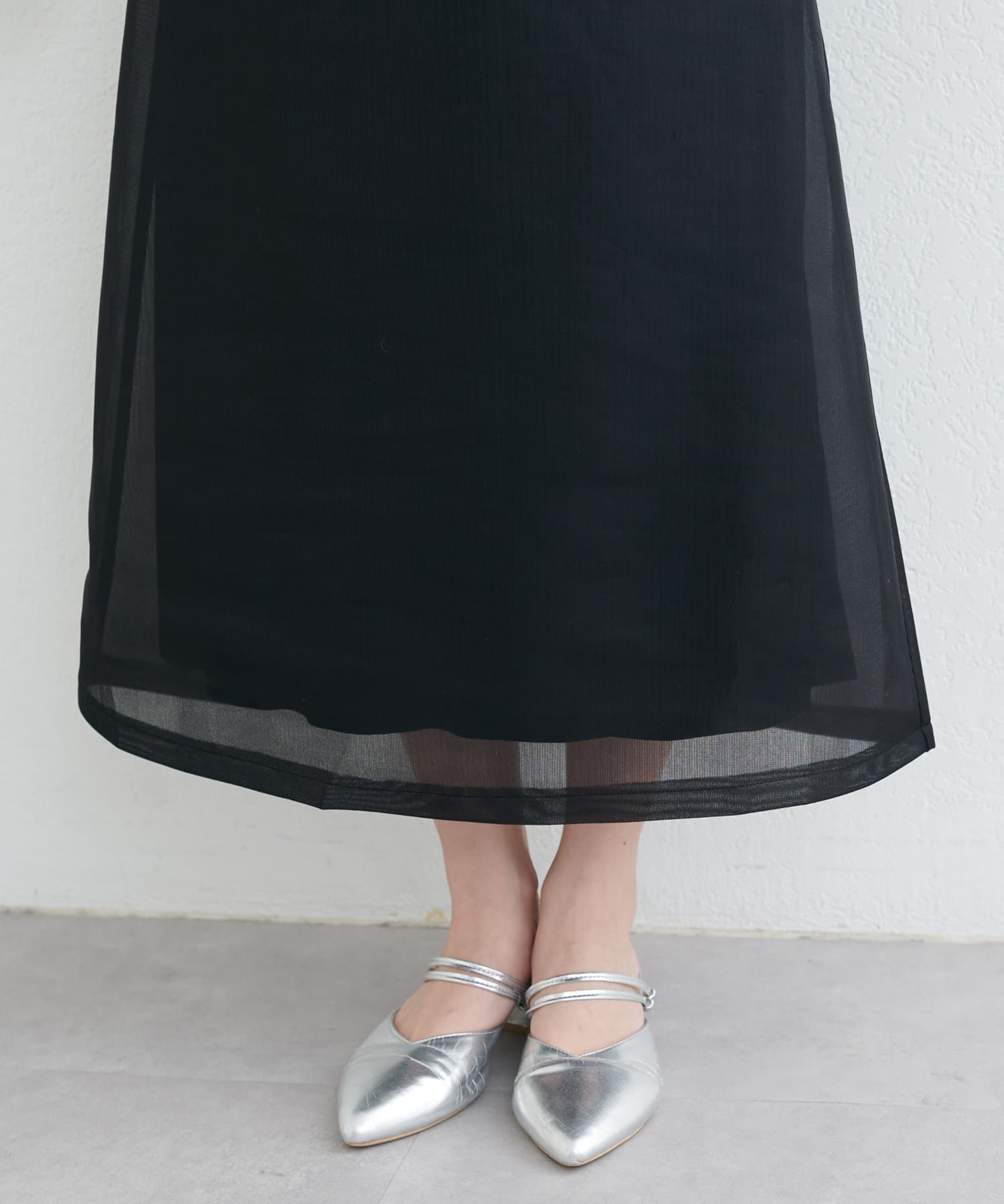 natural couture(ナチュラルクチュール) 【パルクロ限定】メッシュダンボールスカート