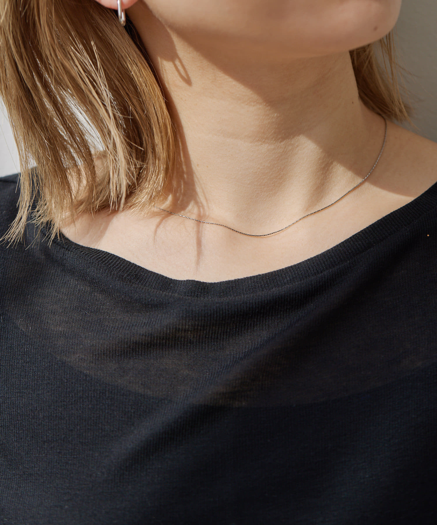 ear PAPILLONNER(イア パピヨネ) 《金属アレルギー対応/ステンレス》極細エレガンスチェーンネックレス