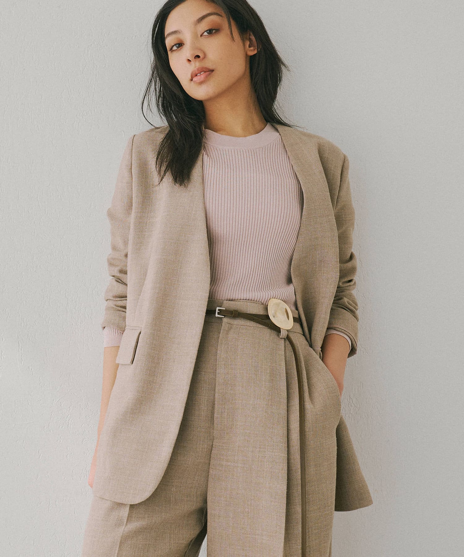 美品】Whim Gazette 2019SS ネップツイルジャケットFベージュ
