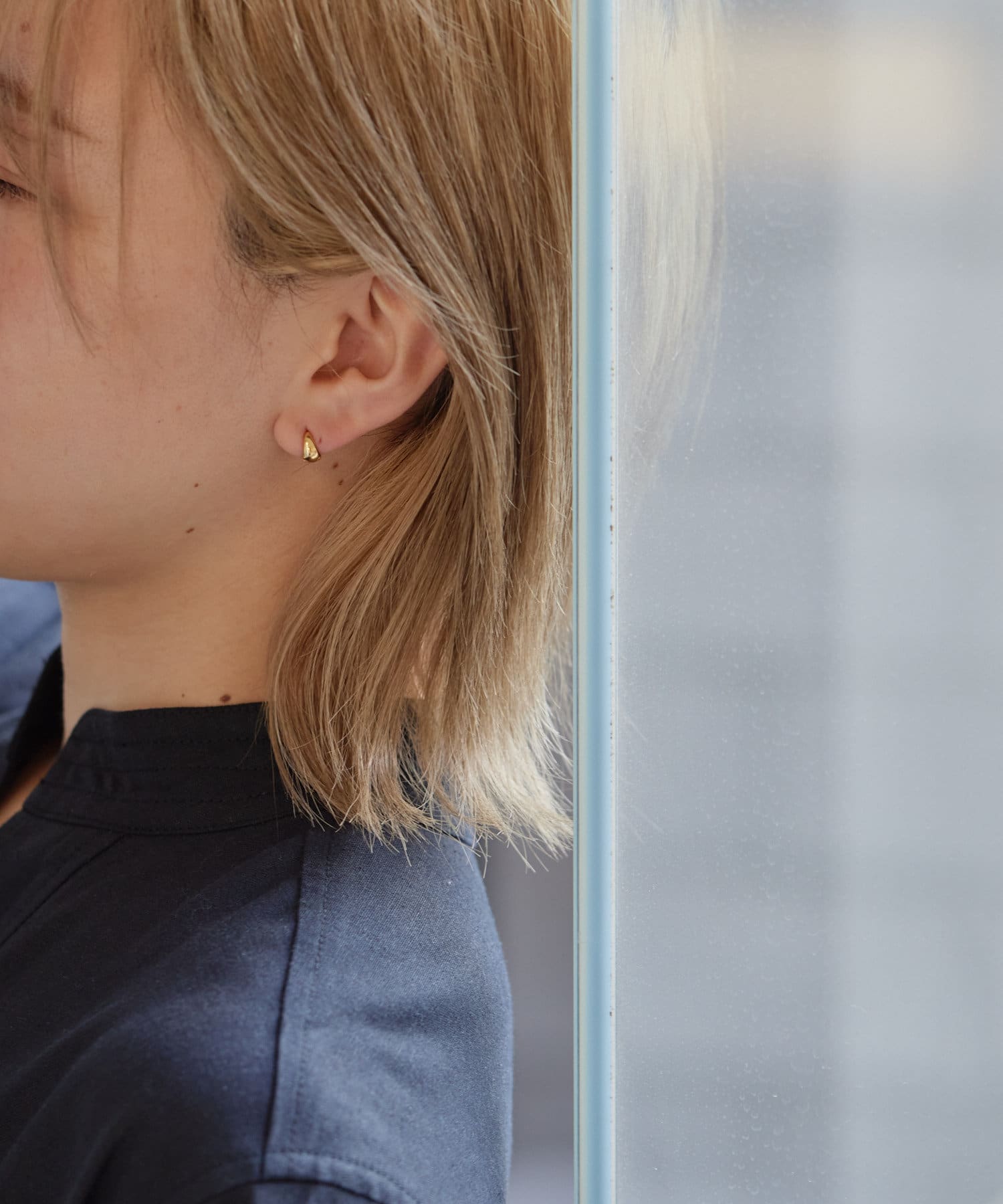 ear PAPILLONNER(イア パピヨネ) 《スターリングシルバー使用》ミニミニ厚フープピアス
