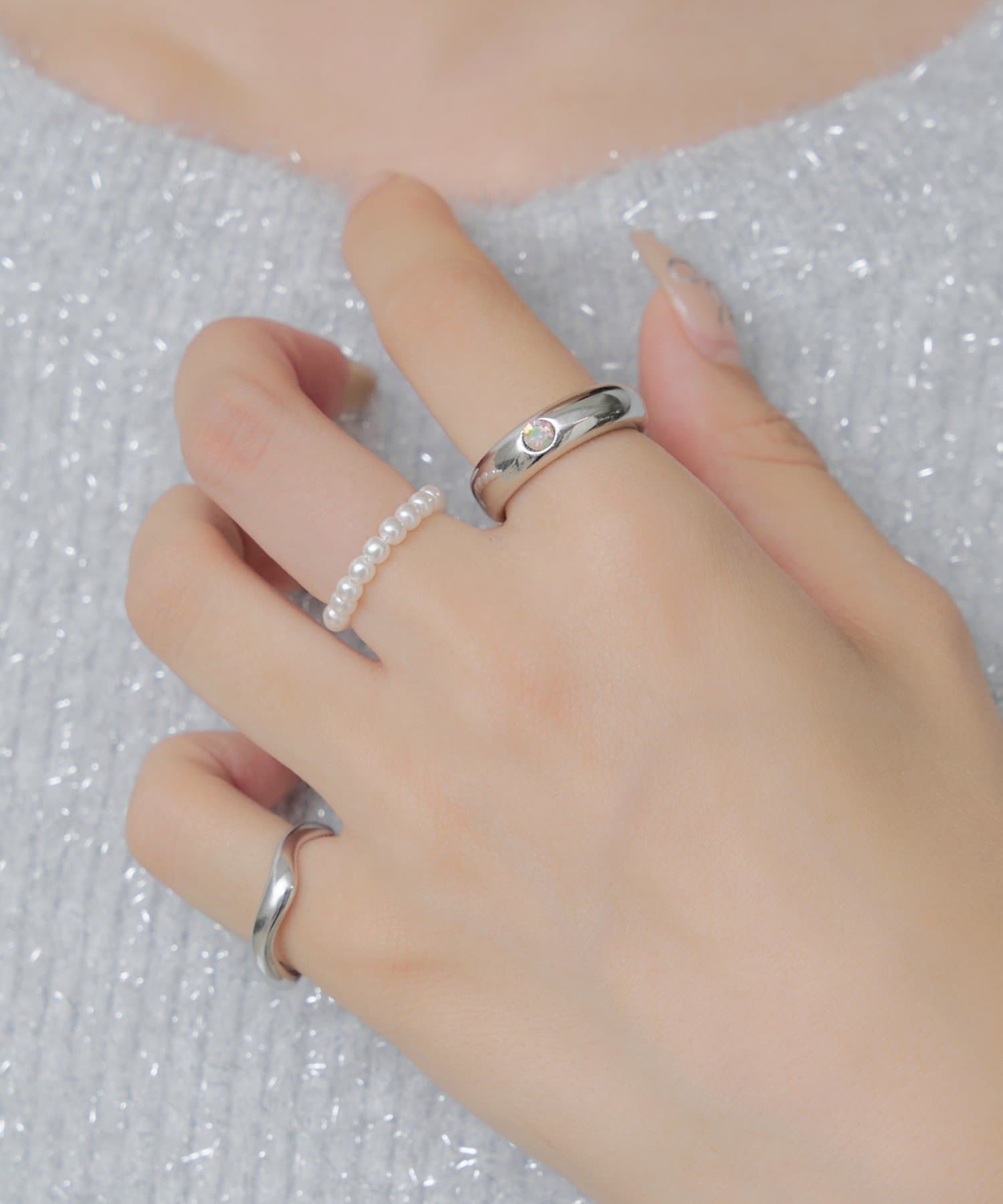 OUTLET(アウトレット) 【RAY CASSIN】パールデザインリング3点セット