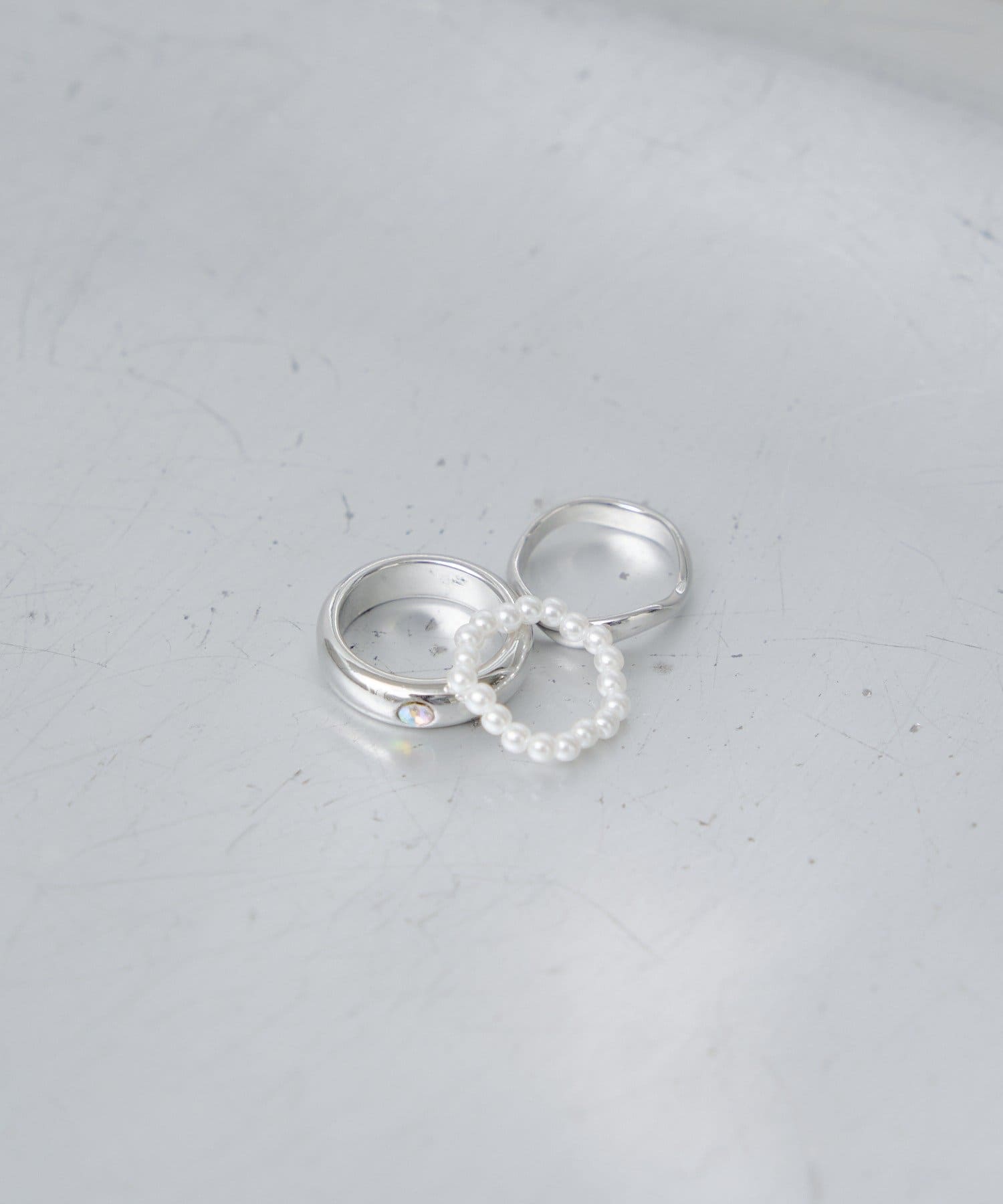 OUTLET(アウトレット) 【RAY CASSIN】パールデザインリング3点セット