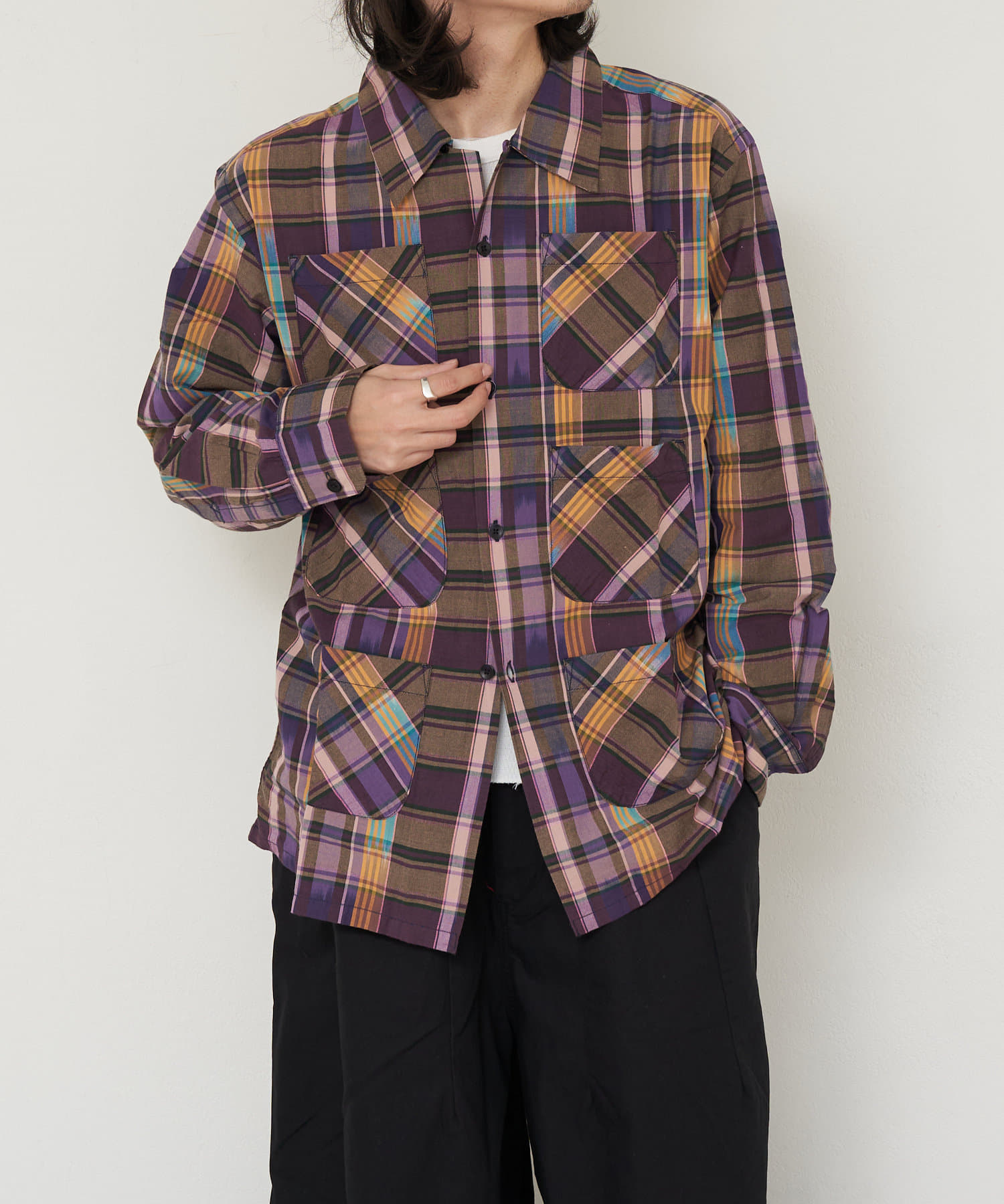 CIAOPANIC(チャオパニック) レディース 【 South2 West8 / サウス２ ウエスト８ 】６ POCKET SHIRT － MADRAS PLAID パープル