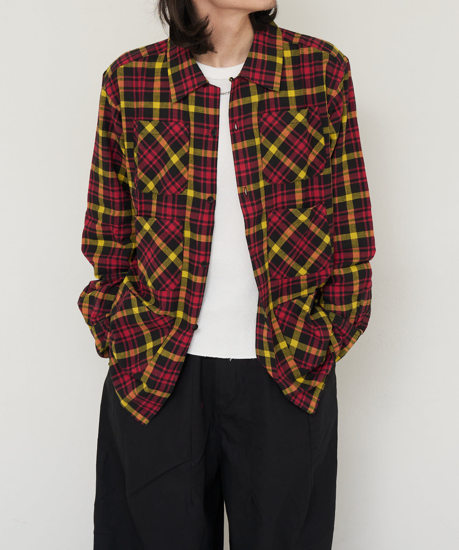 CIAOPANIC(チャオパニック) レディース 【 South2 West8 / サウス２ ウエスト８ 】６ POCKET SHIRT － MADRAS PLAID ブラック