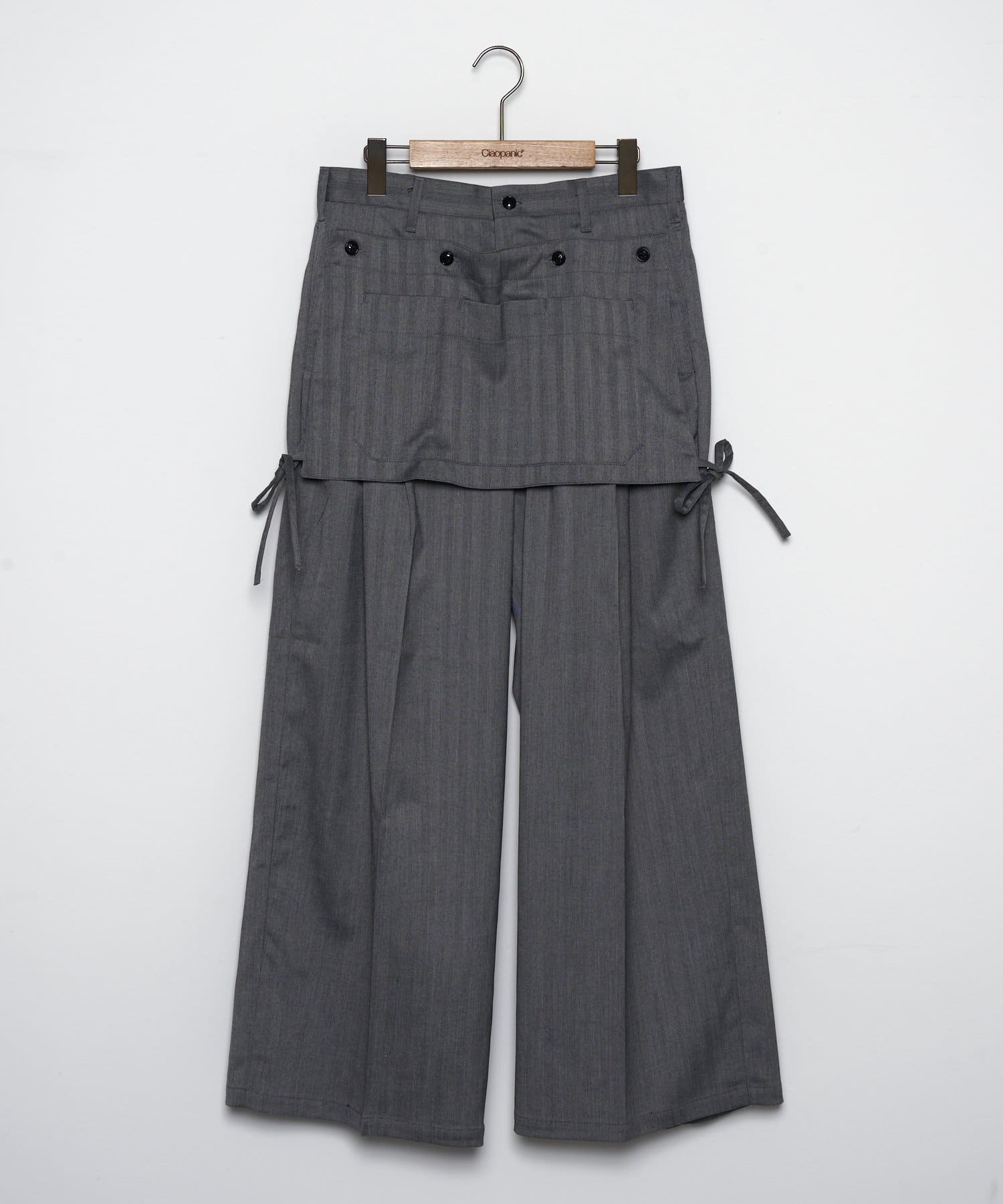 CIAOPANIC(チャオパニック) 【AïE/エーアイイー】TUCKED WIDE APRON PANT － PE/R SERGE