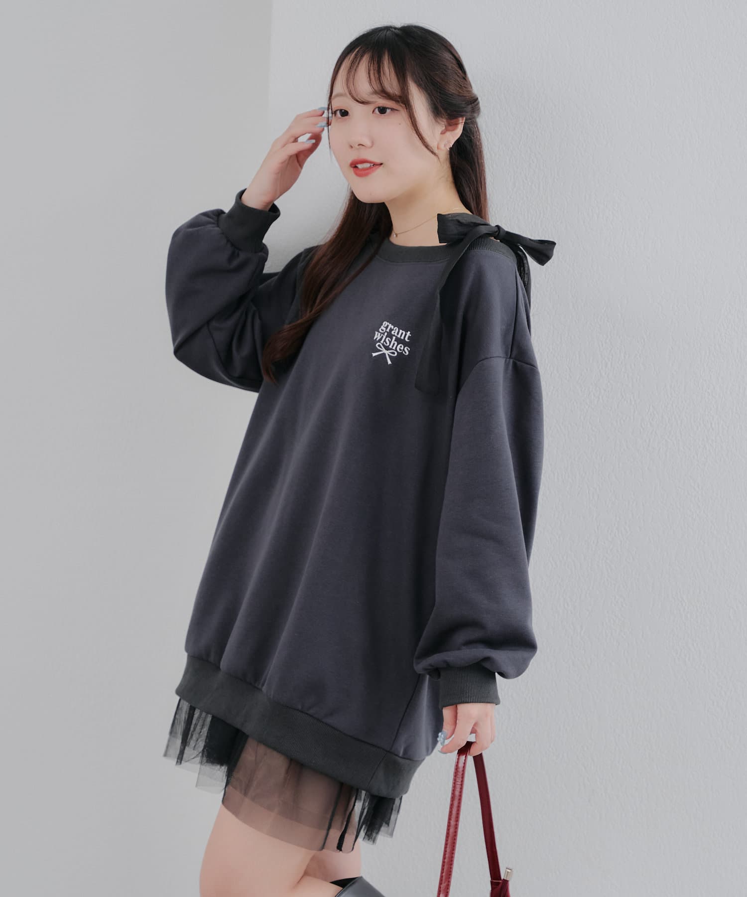 NICE CLAUP / OLIVE des OLIVE OUTLET(ナイスクラップ  / オリーブ デ オリーブ アウトレット) 【春の新作】【OUTLET限定】２ＷＡＹスウェットミニワンピース