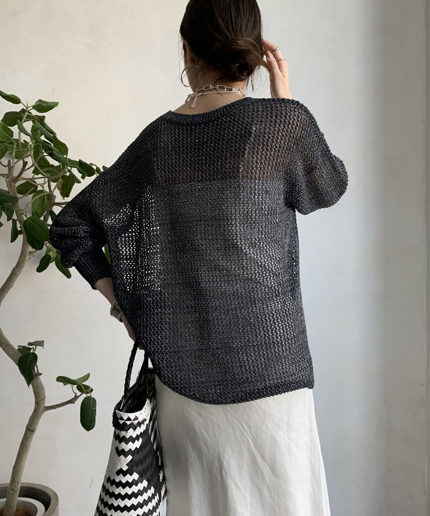 DOUDOU(ドゥドゥ) 【WEB限定】メッシュラメロゴニット