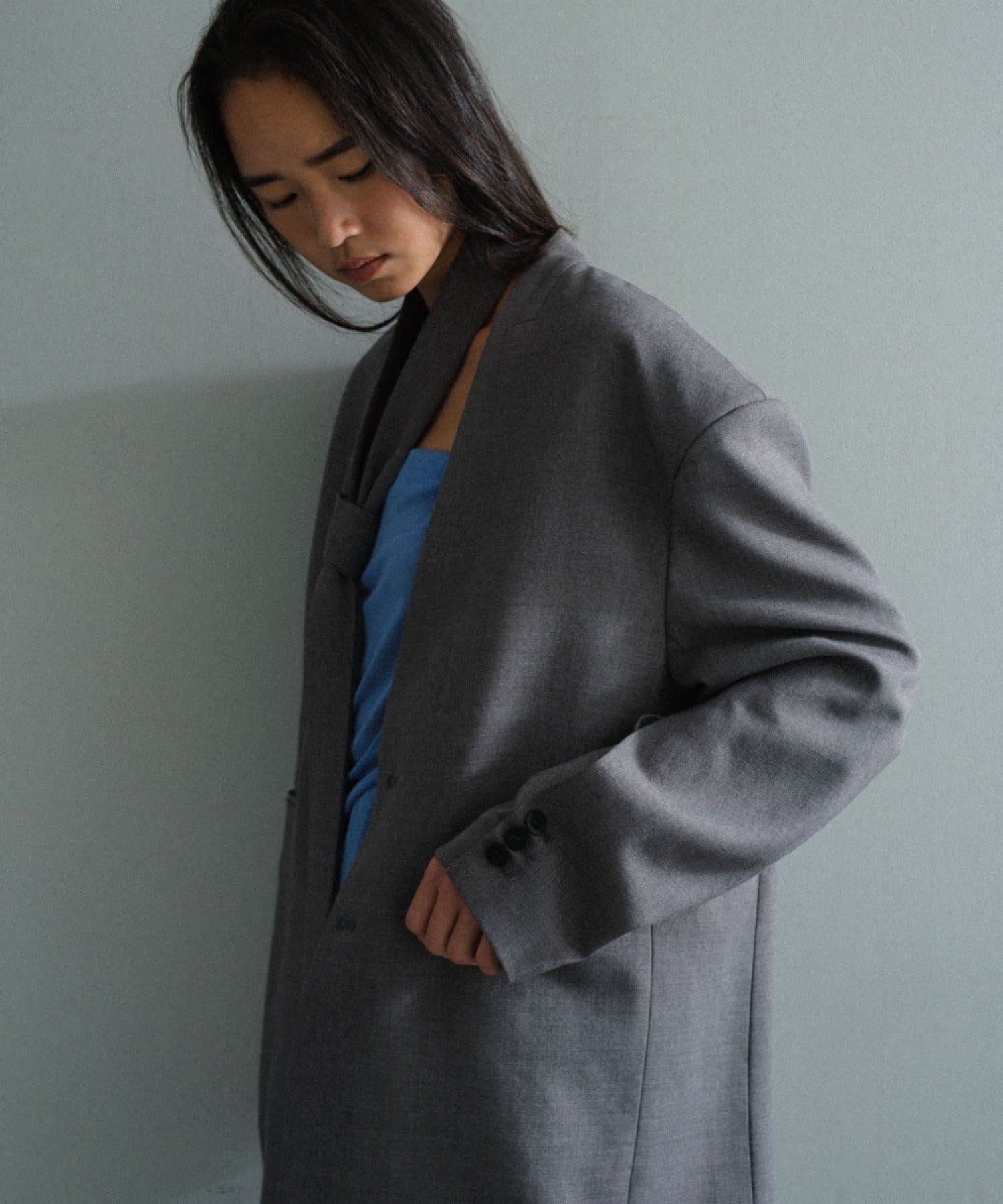 ジャケット・アウター pasterip Wool collarless dad jacket Wool collarless dad jacket | Pasterip(パセリ)レディース