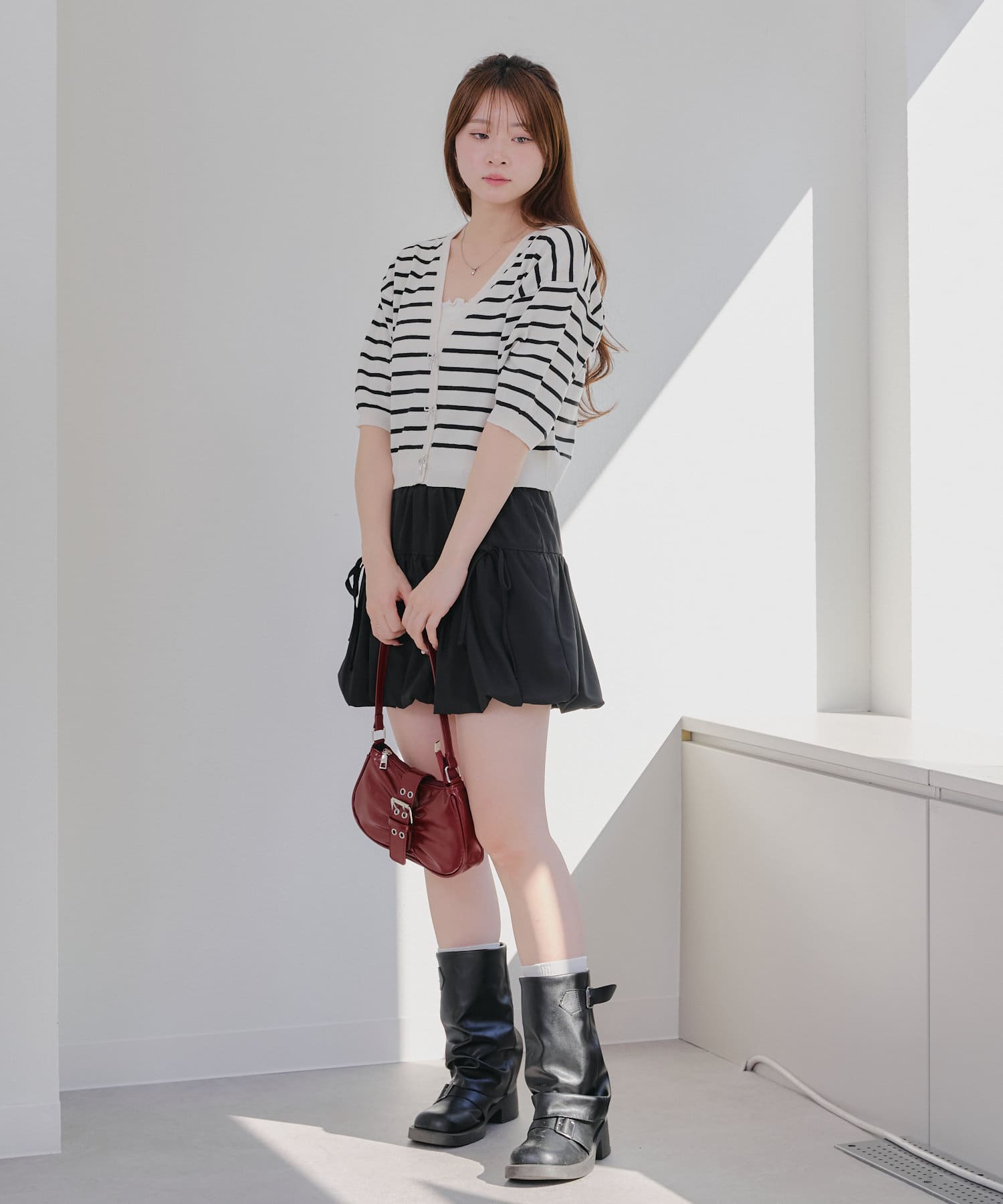 NICE CLAUP / OLIVE des OLIVE OUTLET(ナイスクラップ  / オリーブ デ オリーブ アウトレット) 【春の新作】キラキラリボン釦カーデイガン