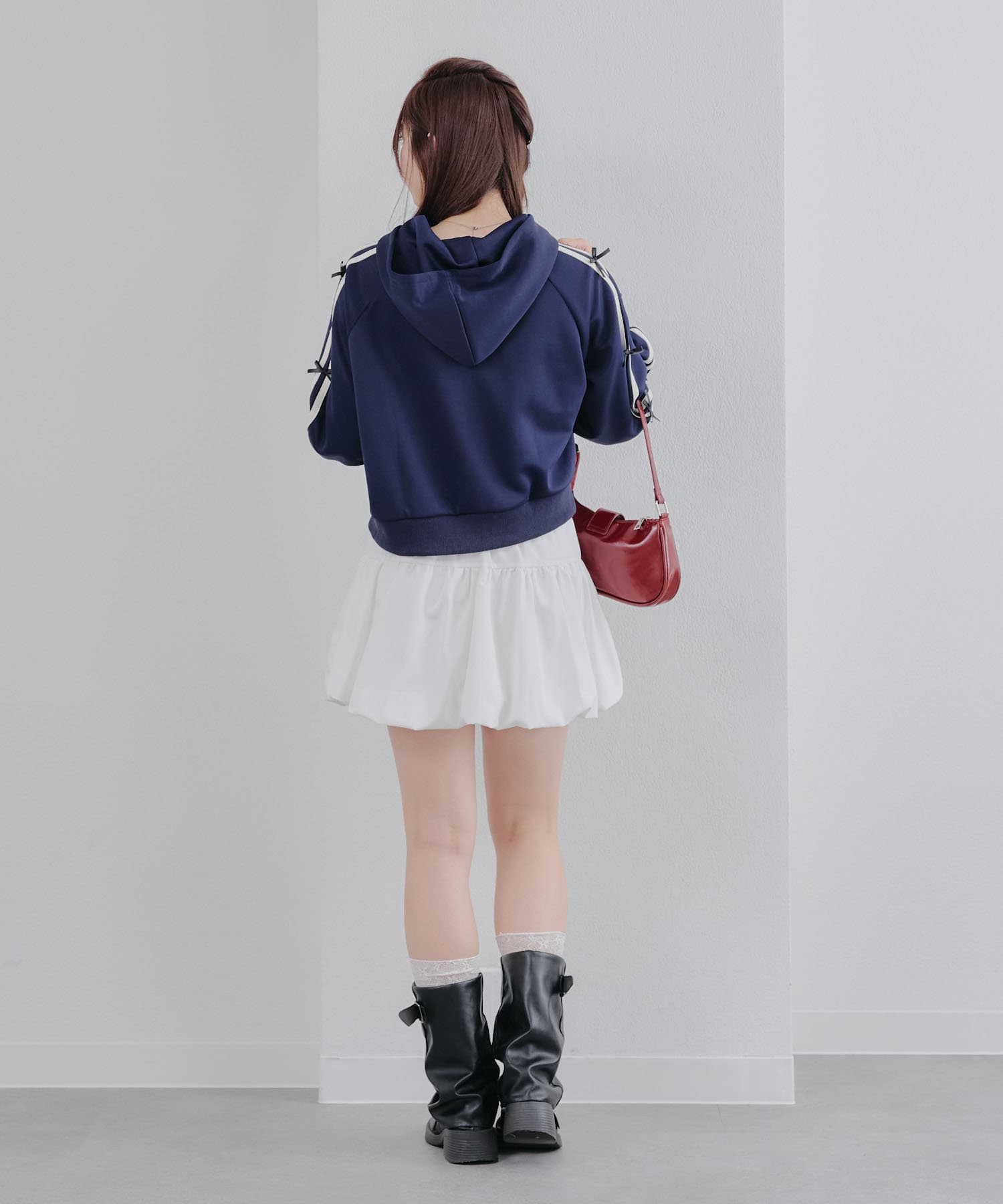 NICE CLAUP / OLIVE des OLIVE OUTLET(ナイスクラップ  / オリーブ デ オリーブ アウトレット) 【春の新作】WZIP袖リボンパーカー