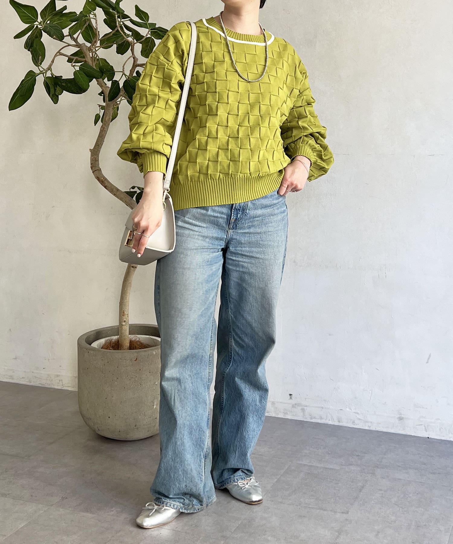 Croisiere(クロジエール) ダンボール柄網ニット