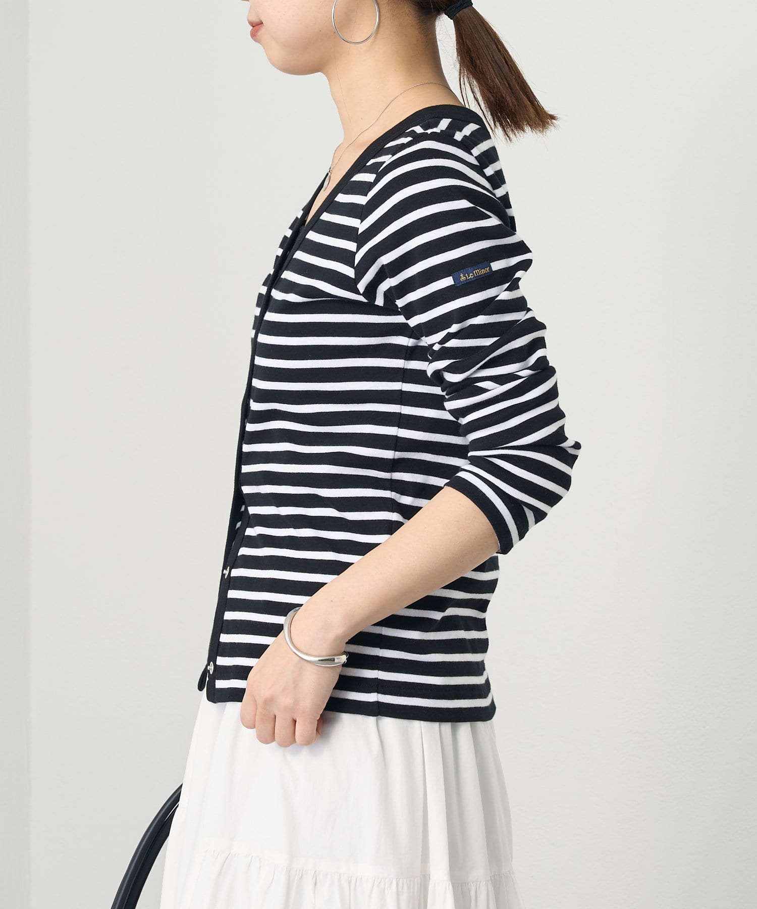 LOUNGEDRESS(ラウンジドレス) 【Le Minor】ボーダーカーデ