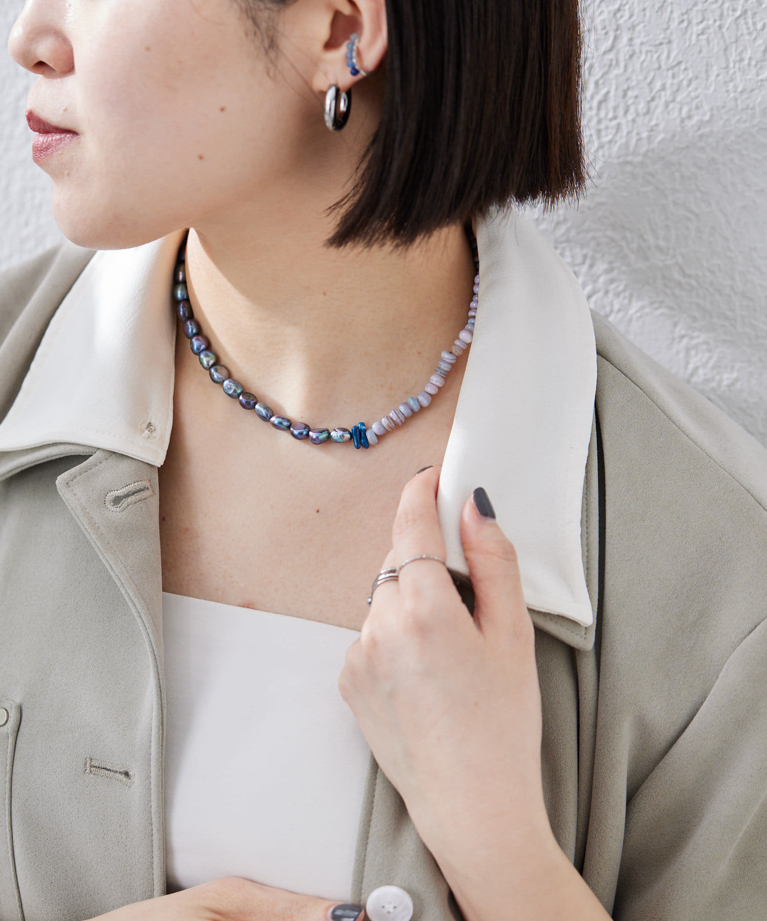 ear PAPILLONNER(イア パピヨネ) 《インフルエンサーuchida企画/スターリングシルバー使用》淡水パールデザインネックレス