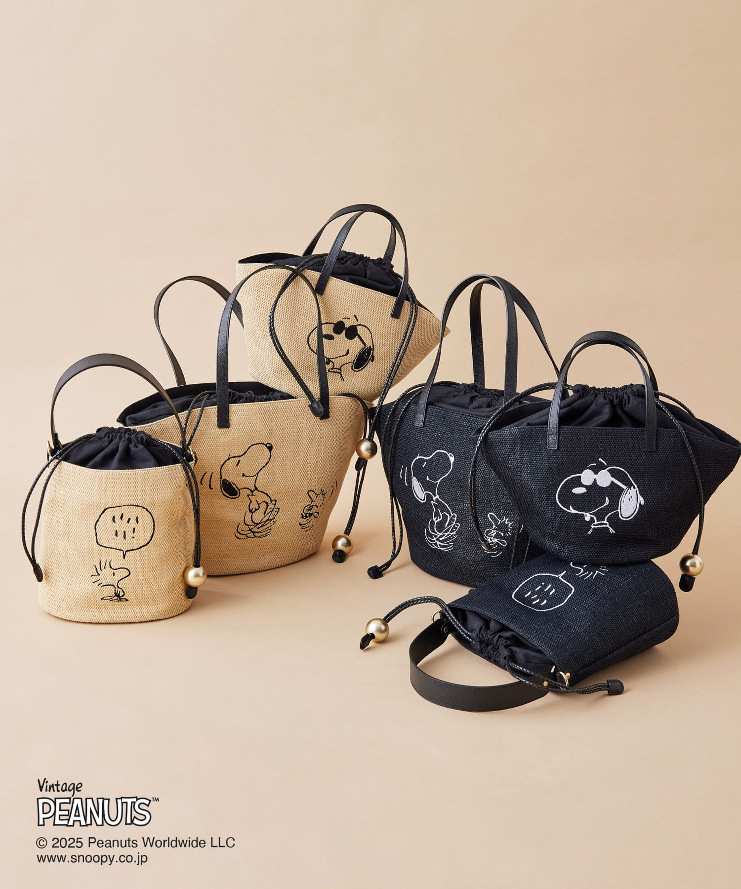 russet(ラシット) 【PEANUTS×russetコラボ第二弾】カゴ2way巾着ショルダーバッグ