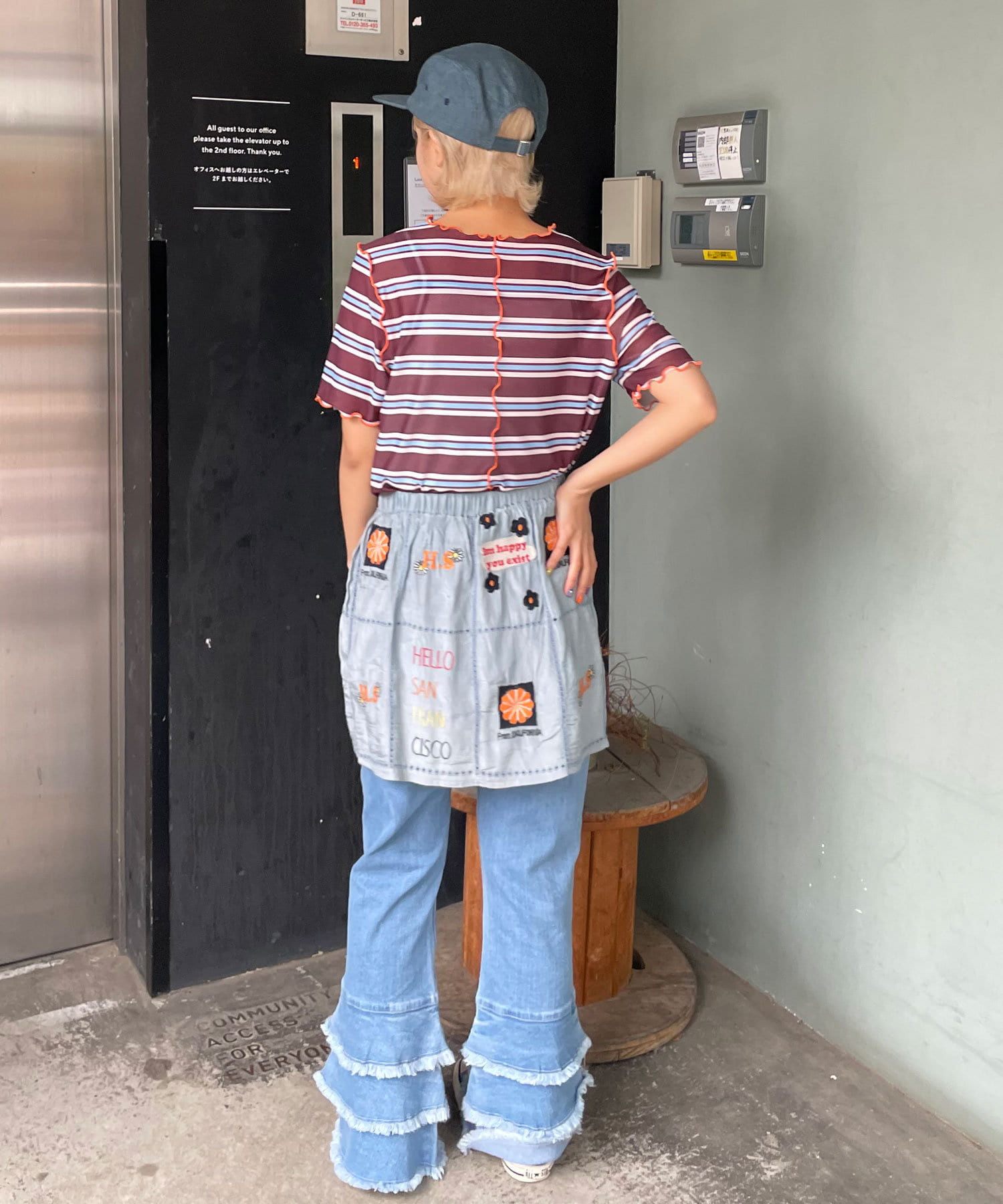 CIAOPANIC(チャオパニック) 【HELLO.SANFRANCISCO/ハローサンフランシスコ】indiaオリジナル刺繡巻きスカート