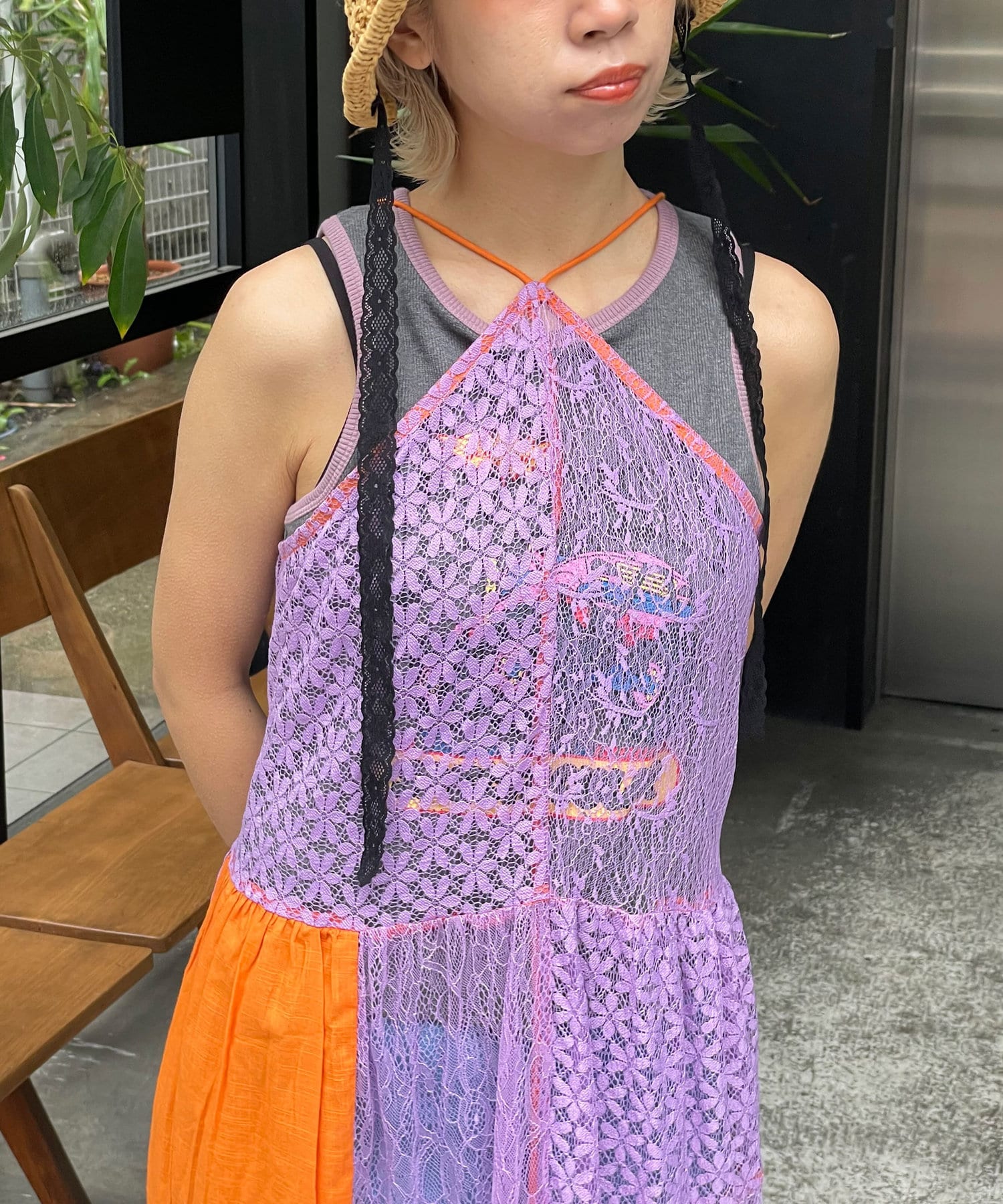 yuHELLO.SANFRANCISCOフラワーパッチワークキャミワンピー セール】【HELLO.SANFRANCISCO/ハローサンフランシスコ
