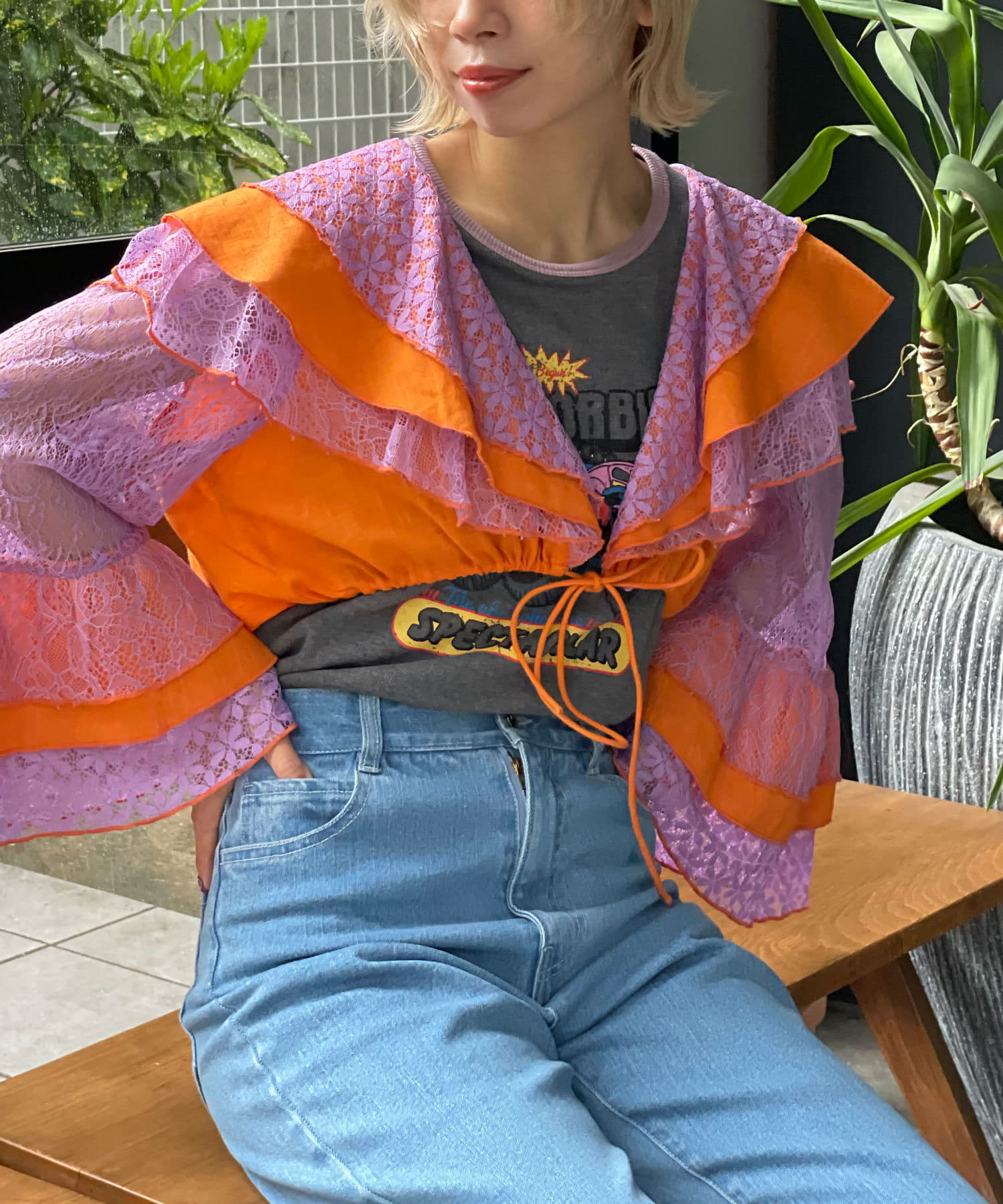 ブラウス シャツ 「HELLO.SANFRANCISCO/ハローサンフランシスコ」indiaパッチワークカラーレース2WAYボレロブラウス レディース HELLO.SANFRANCISCO/ハローサンフランシスコ】indiaパッチワーク