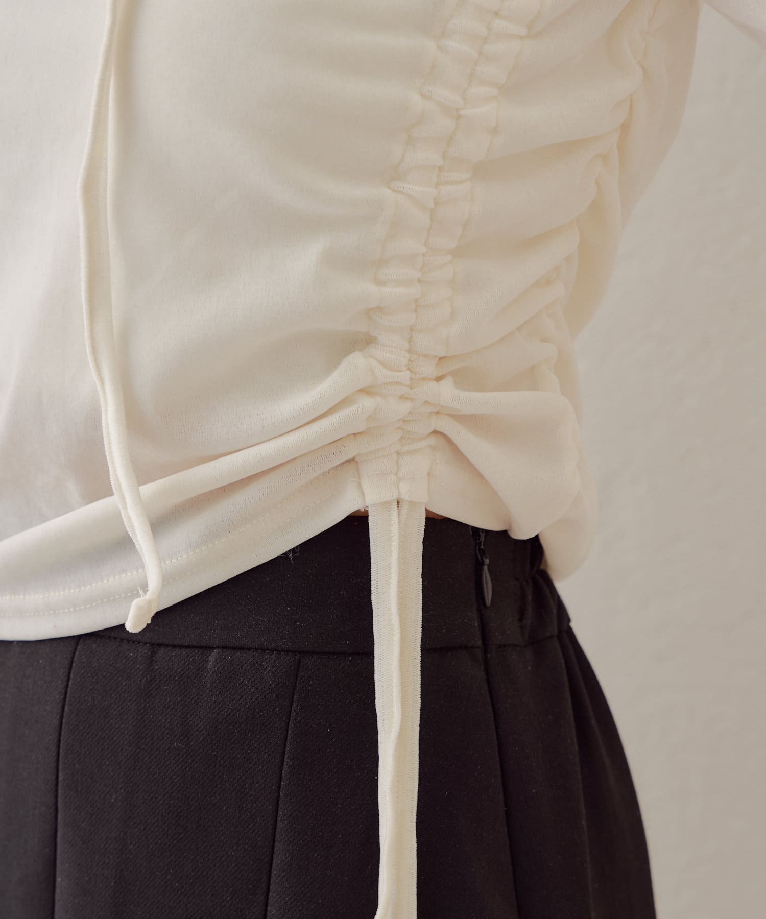 OUTLET(アウトレット) 【Chico】5分袖ワンショルチョーカーロンT