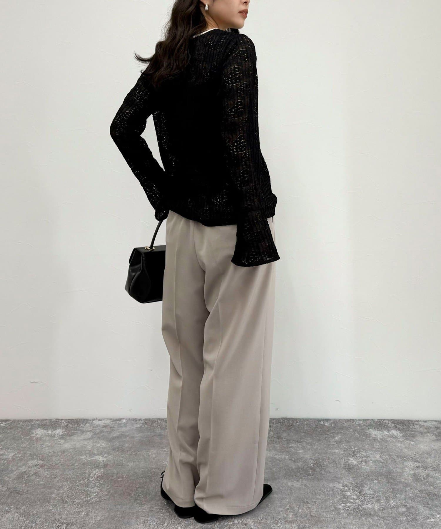 FREDY & GLOSTER(フレディ アンド グロスター) ストレッチレース袖フレアーTシャツ