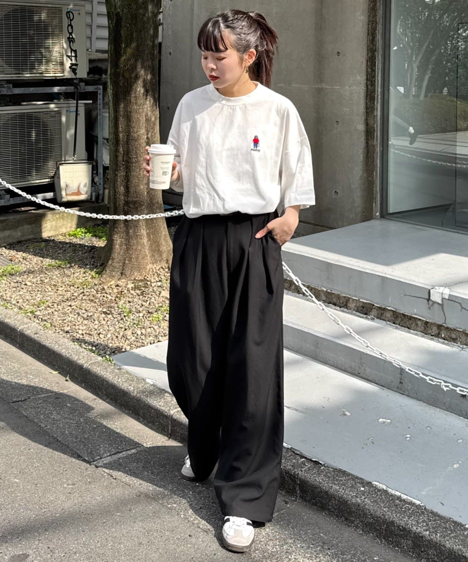 ojisan】ユニセックスワンポイントサガラ刺繍半袖Tee