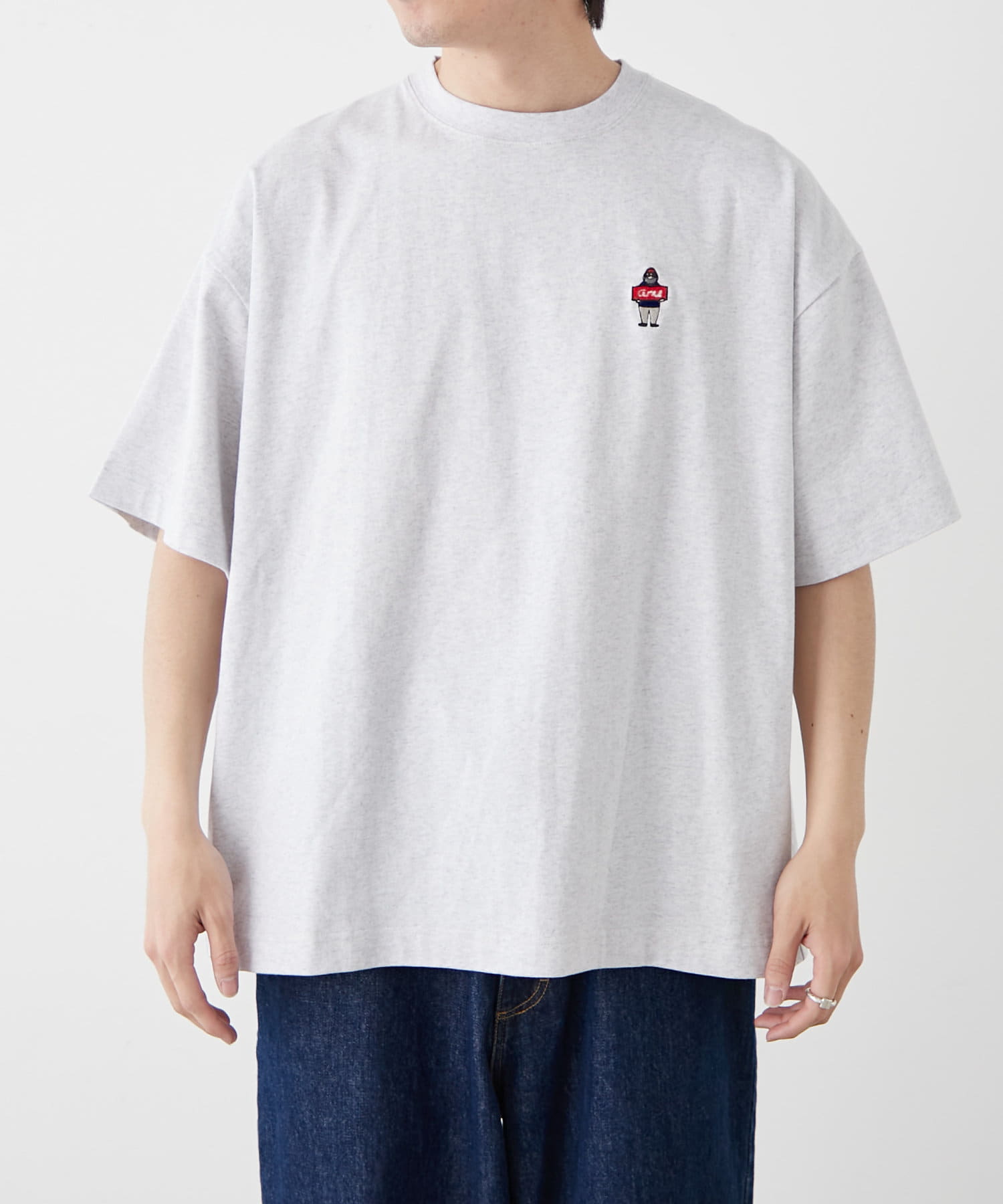 CIAOPANIC TYPY(チャオパニックティピー) 【ojisan】ユニセックスワンポイントサガラ刺繍半袖Tee