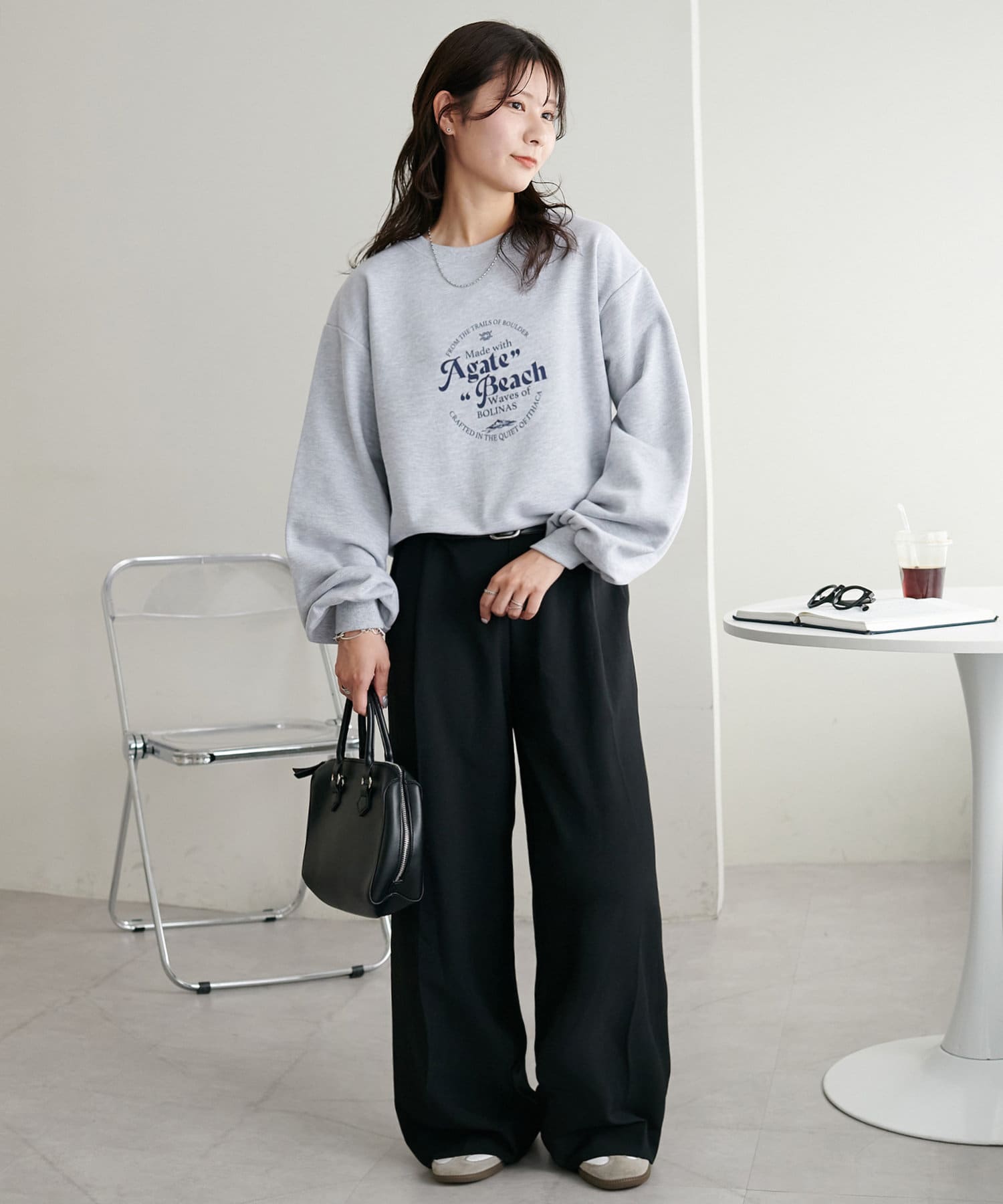 DISCOAT(ディスコート) 【WEB限定】サークルロゴショートスウェット