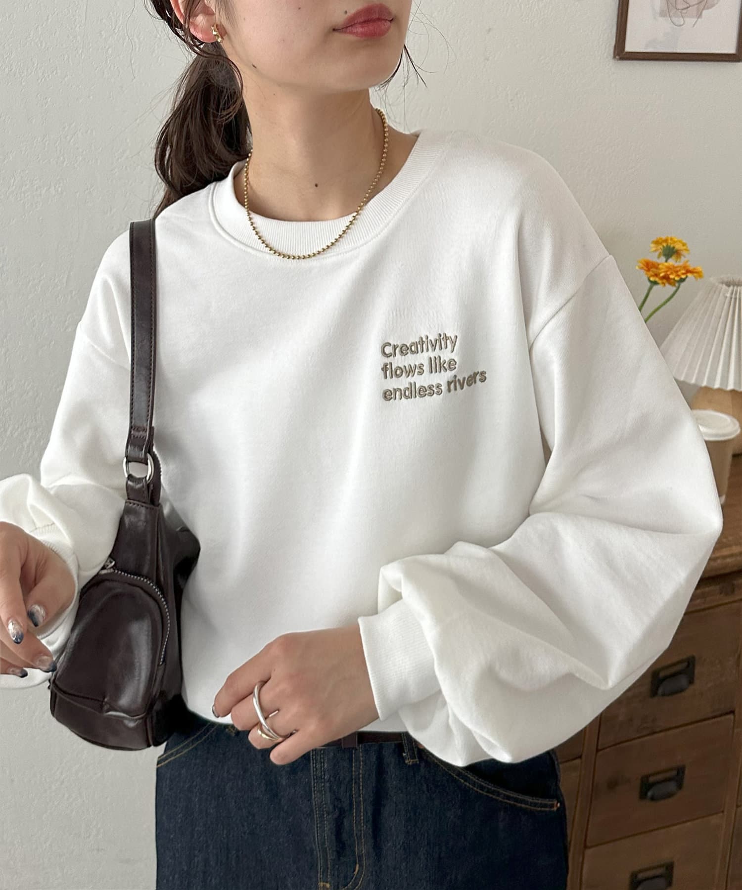 WEB限定】3段ロゴ刺繍ショートスウェット | DISCOAT(ディス
