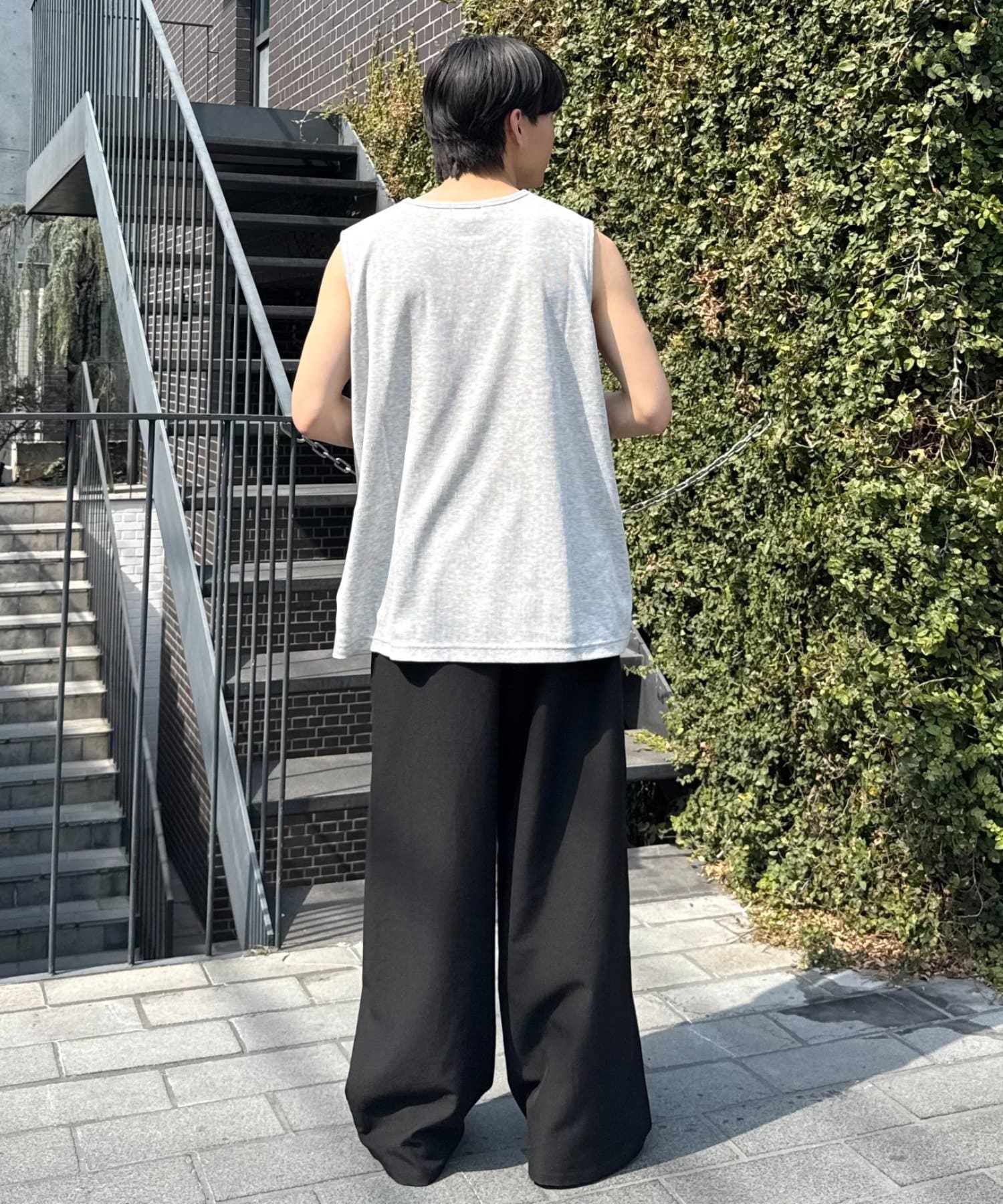 CIAOPANIC TYPY(チャオパニックティピー) 【ユニセックス】接触冷感テレコリブノースリーブタンクトップ