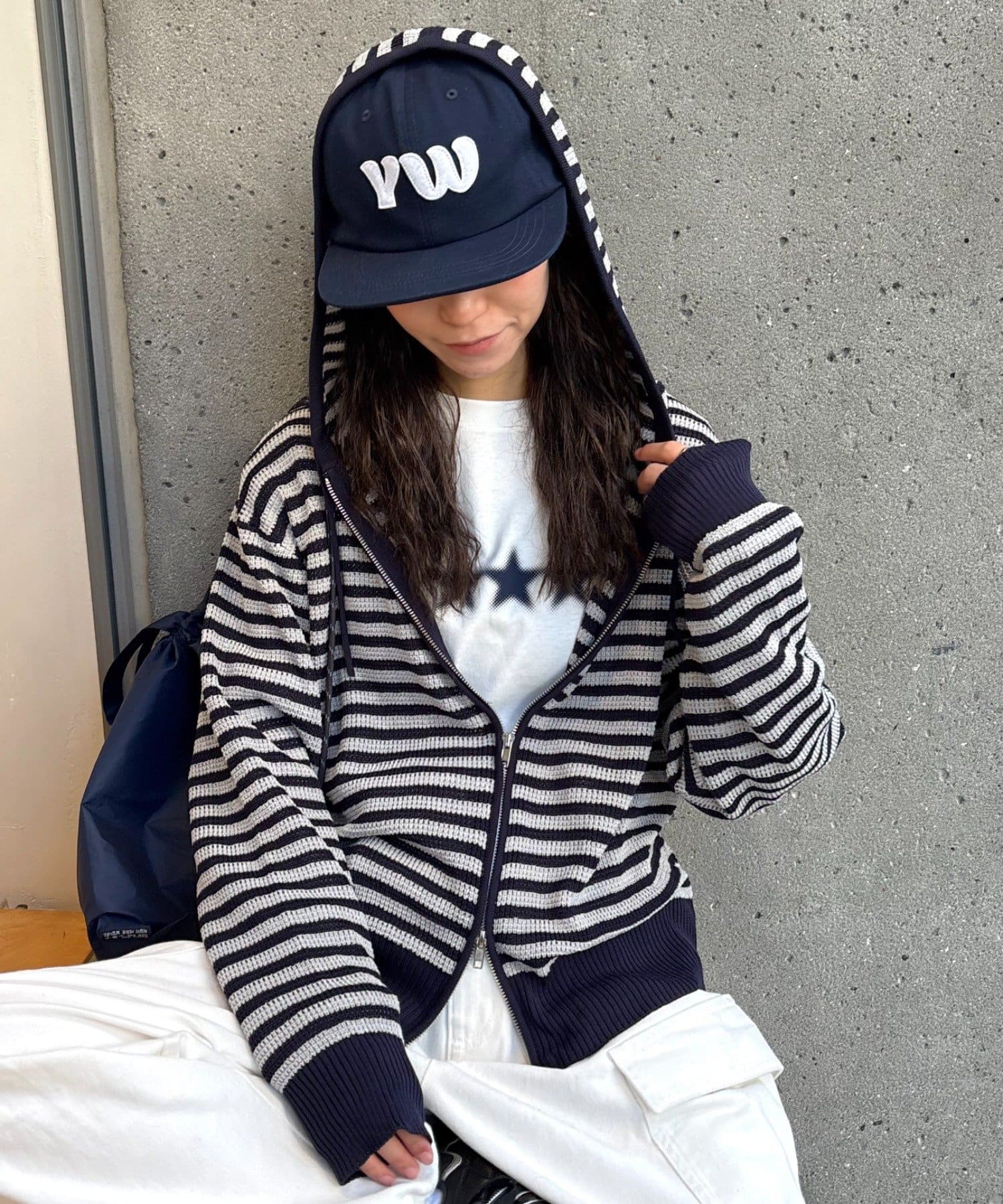 UNISEX】麻タッチボーダーメッシュパーカー | CIAOPANIC TYPY
