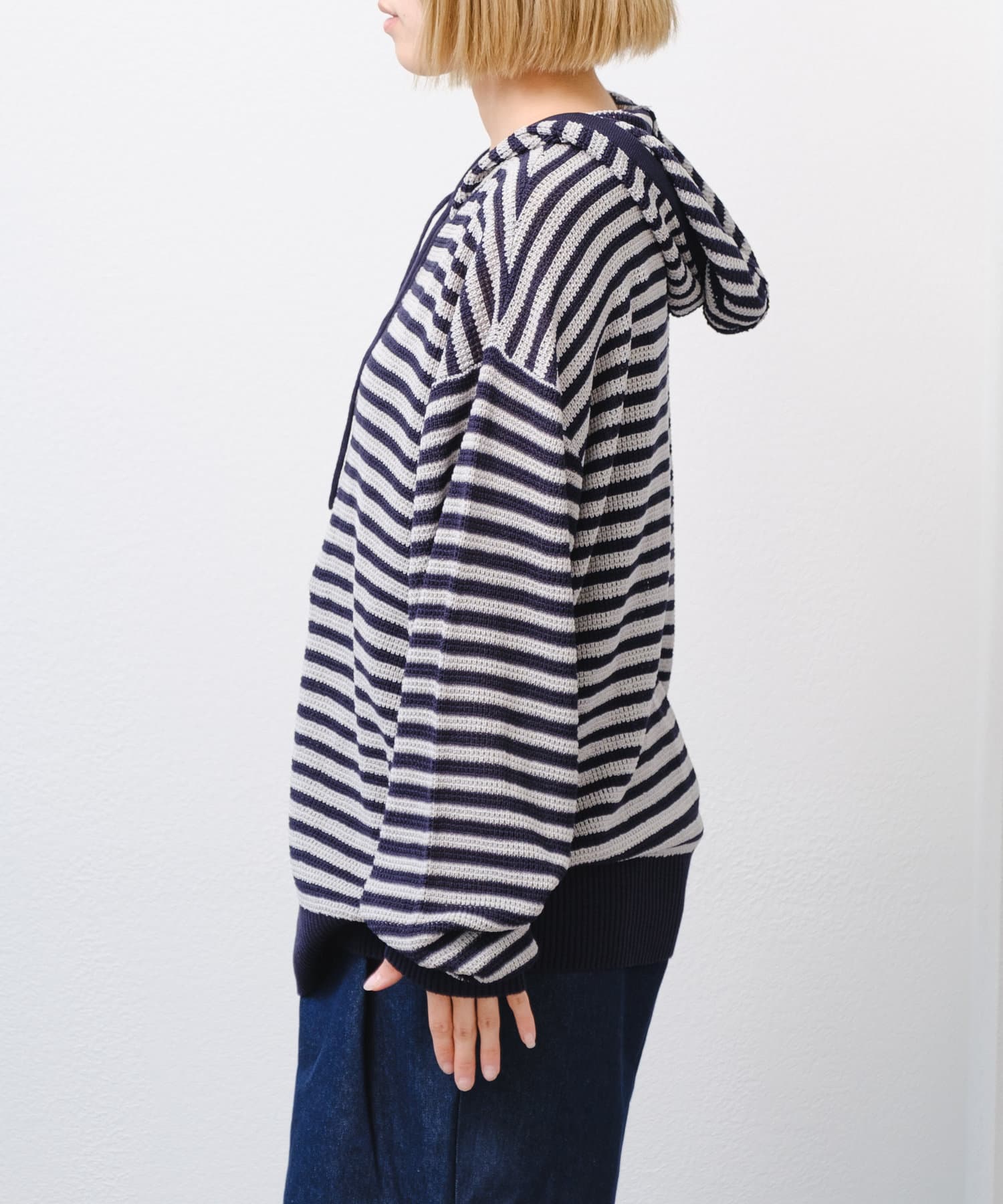 CIAOPANIC TYPY(チャオパニックティピー) 【UNISEX】麻タッチボーダーメッシュパーカー