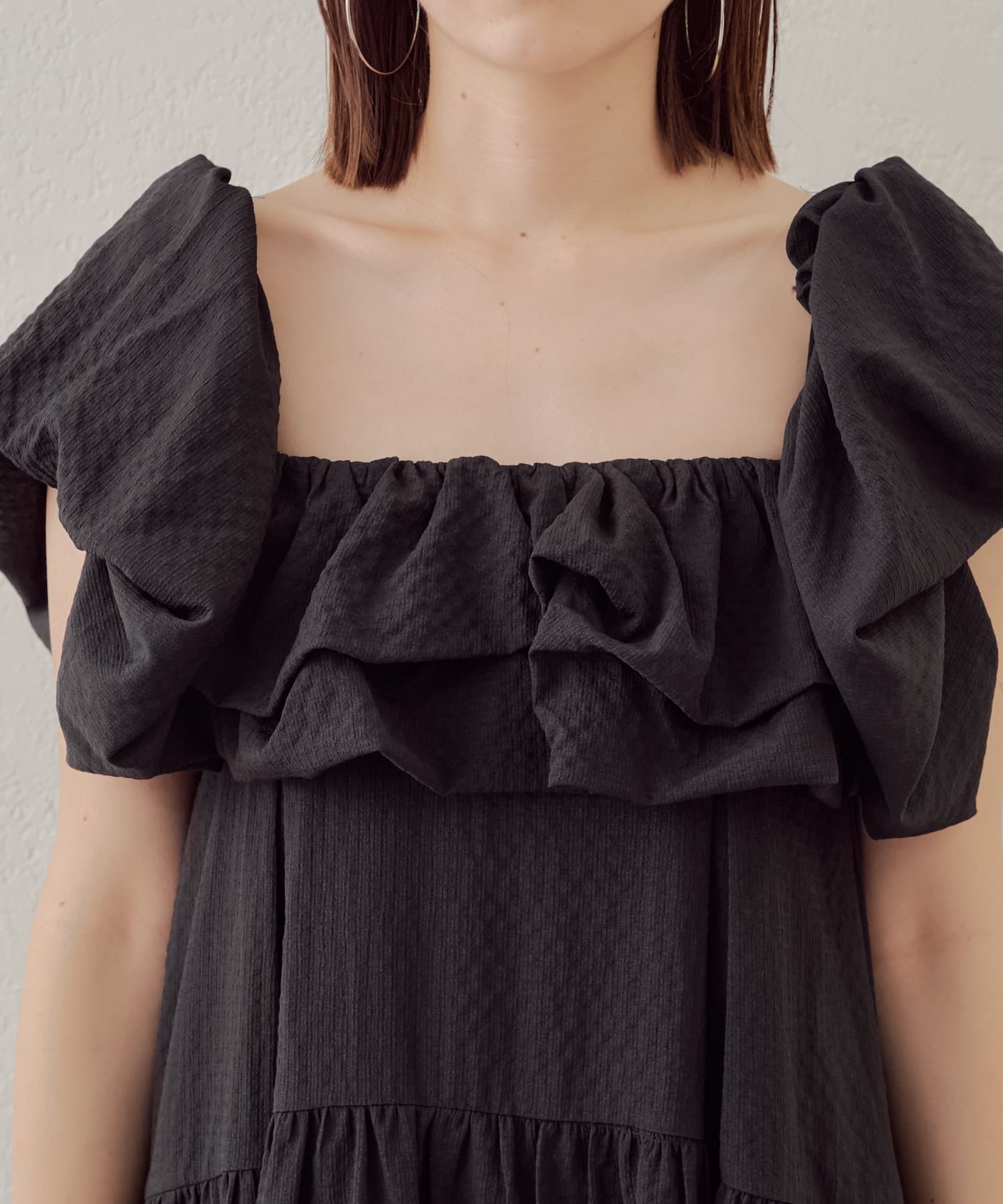 OUTLET(アウトレット) 【Chico】バルーン袖2WAYフレアワンピース