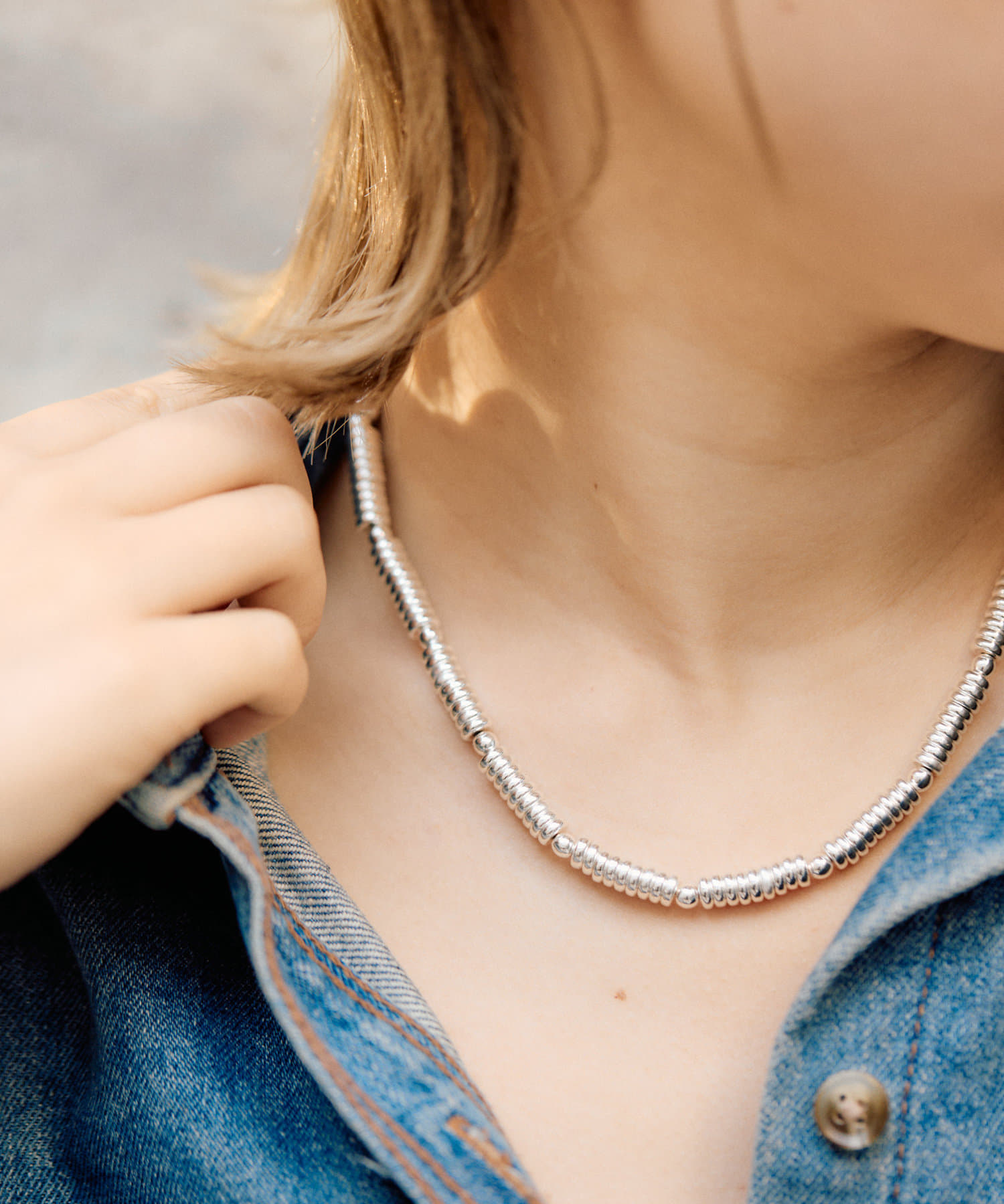 ear PAPILLONNER(イア パピヨネ) シルバーヘマタイトネックレス