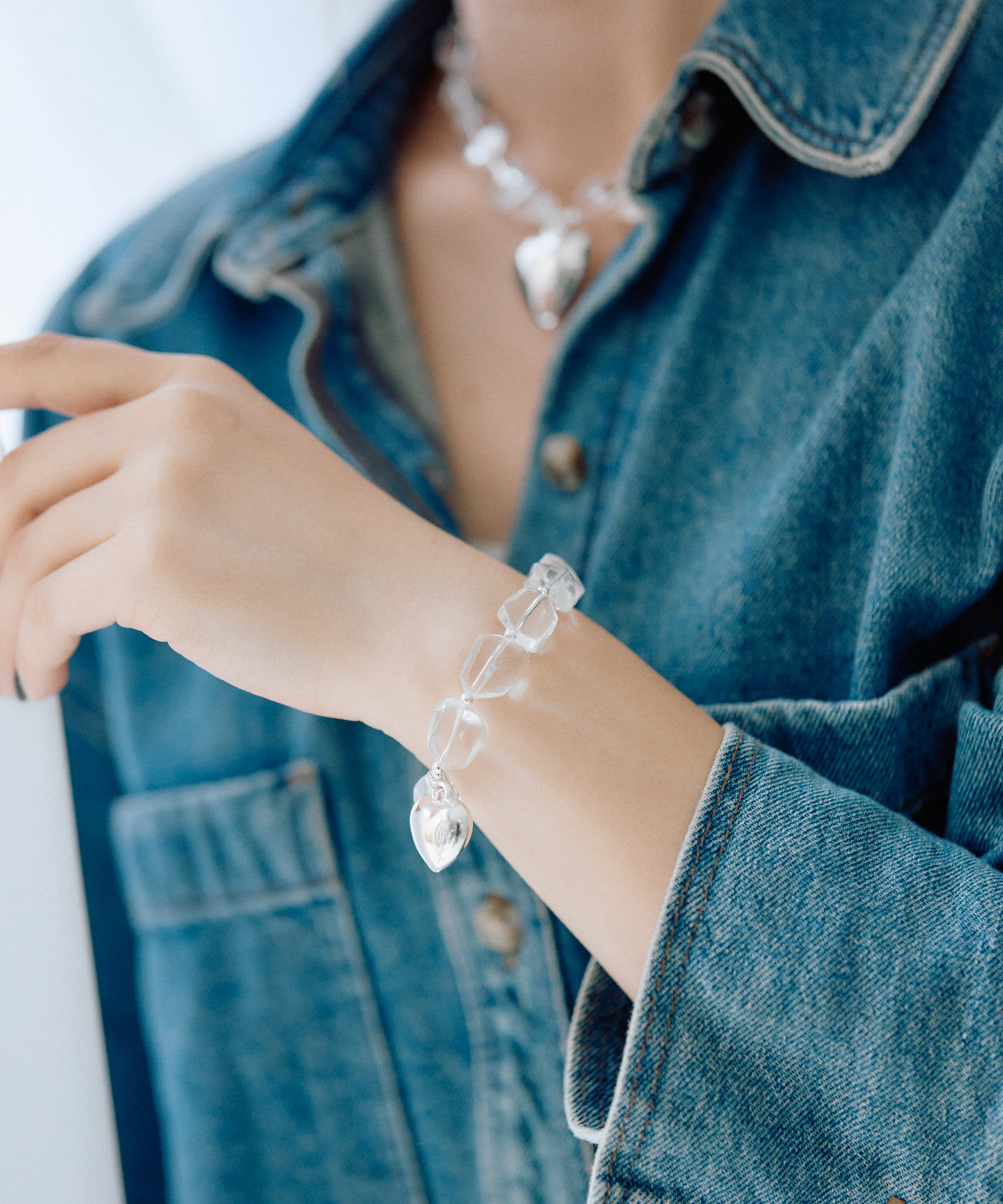 ear PAPILLONNER(イア パピヨネ) 《WEB＆一部店舗限定》クリア×ハートブレスレット