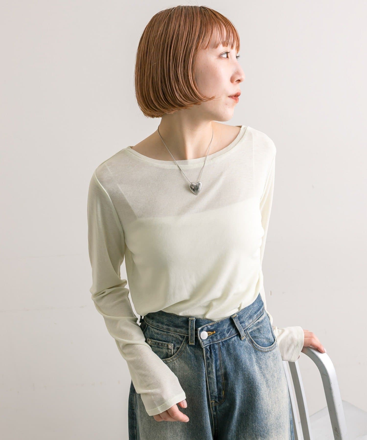OUTLET(アウトレット) 【mystic】シアーロングTシャツ
