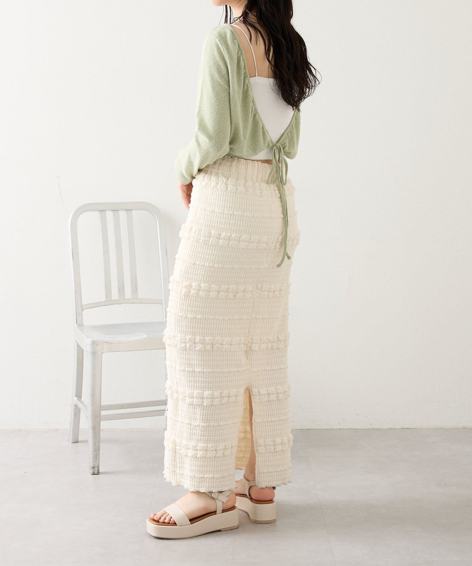 OUTLET(アウトレット) 【mystic】カシュクールショートカーディガン