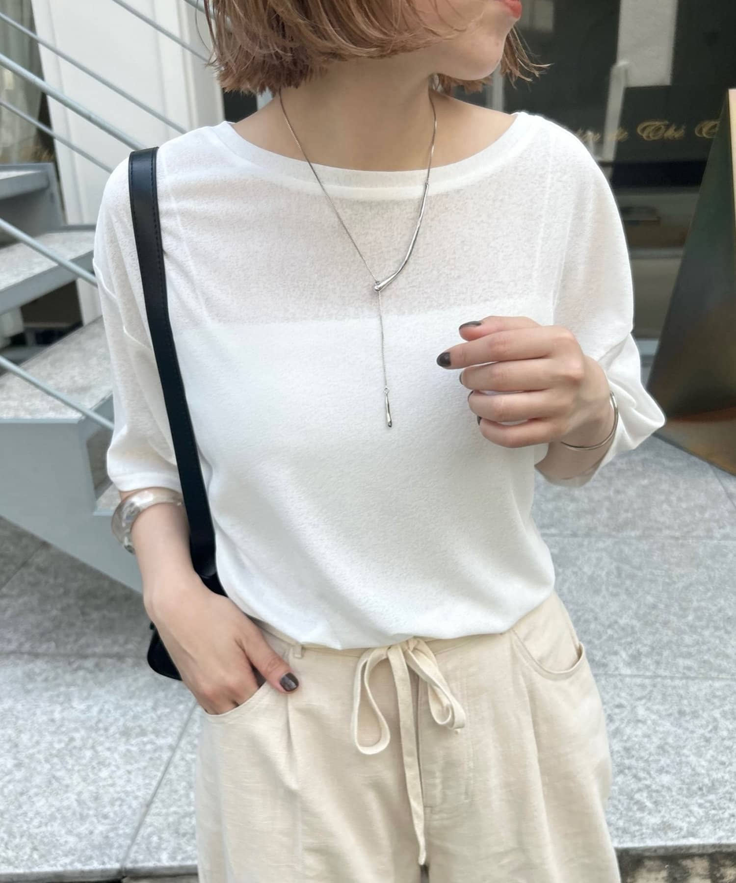 OUTLET(アウトレット) 【mystic】半袖シアーＴシャツ