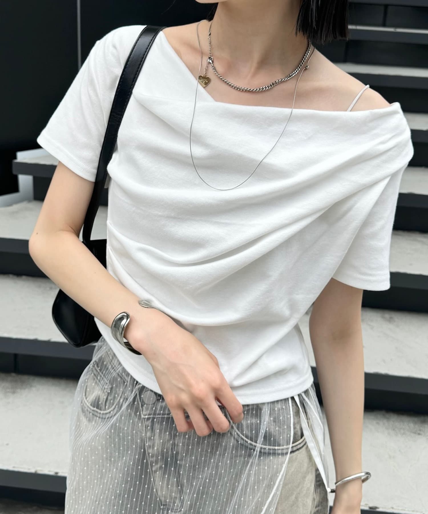 OUTLET(アウトレット) 【mystic】オフショルTシャツ