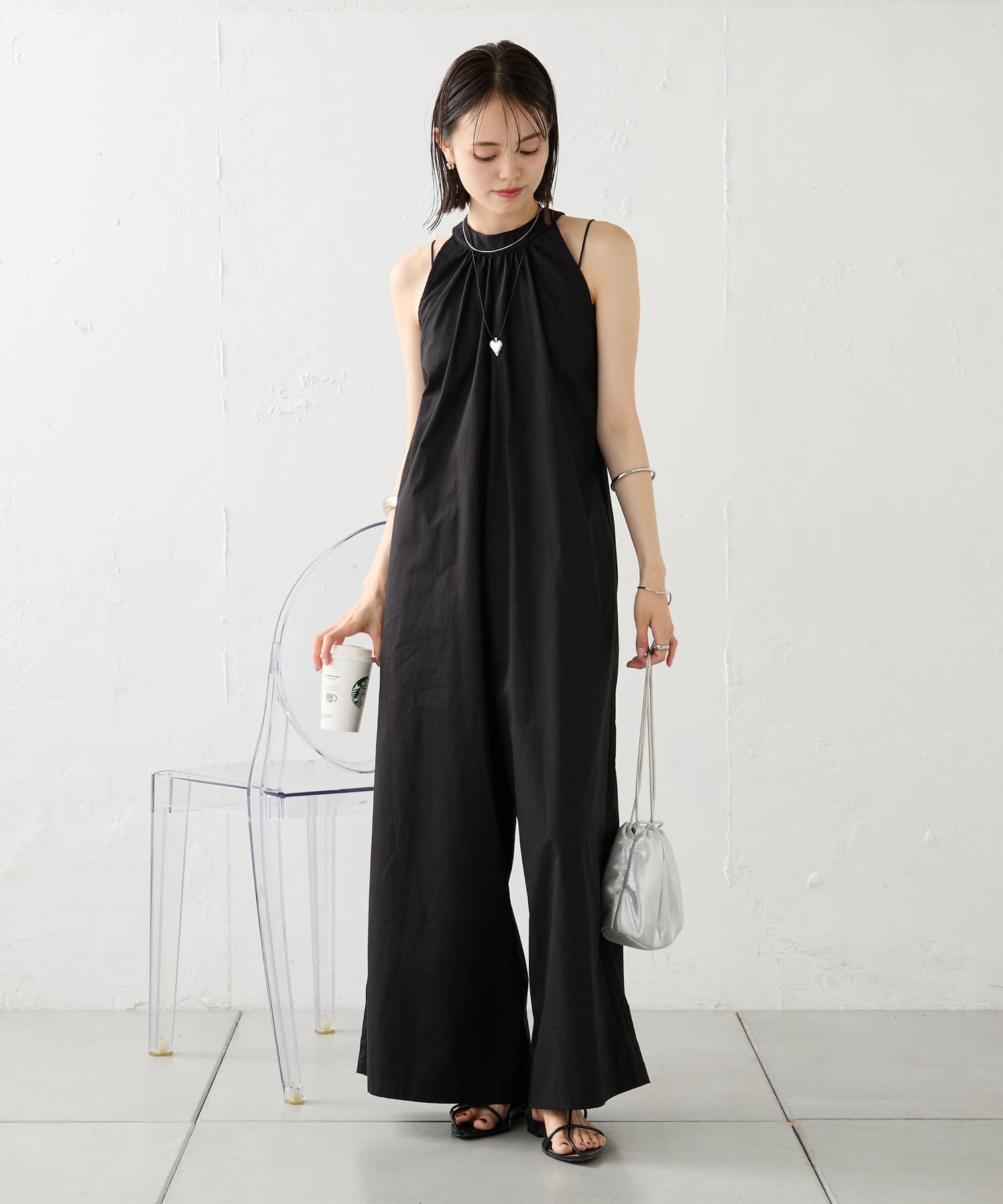 mystic カシュクールオールインワン　ブラック mystic カシュクールオールインワンブラック