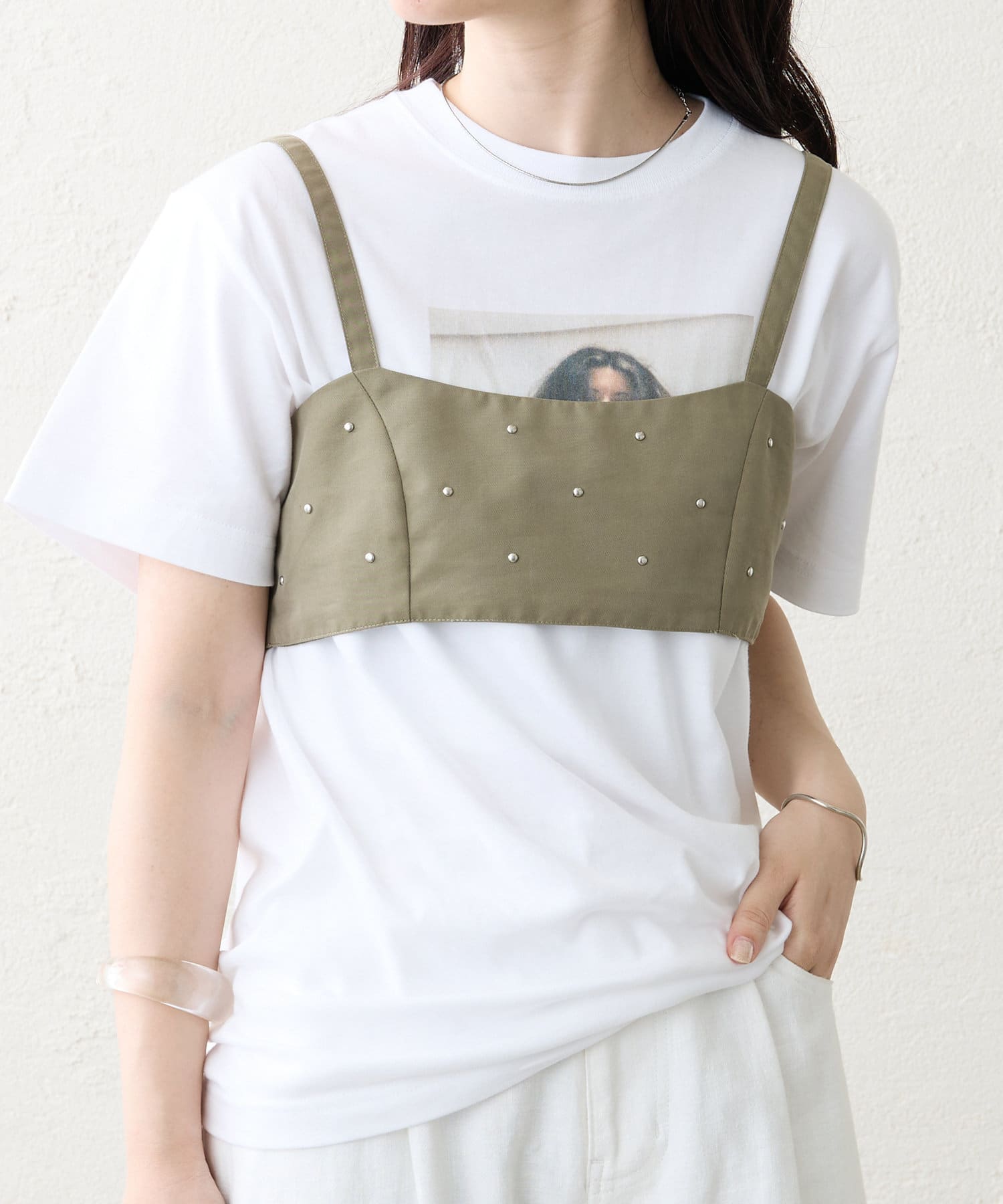 OUTLET(アウトレット) レディース 【mystic】スタッズビスチェ カーキ