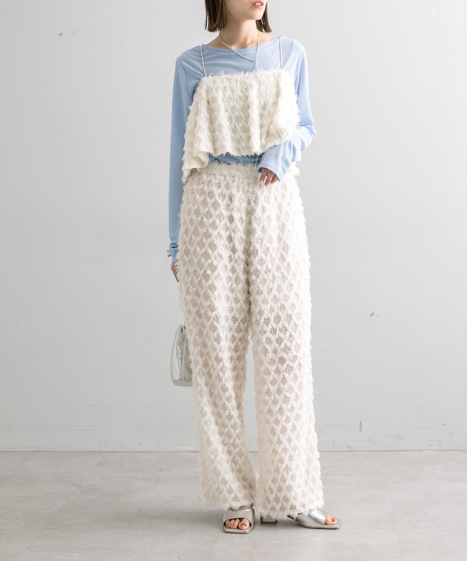 OUTLET(アウトレット) 【mystic】フリンジジャガードキャミソール