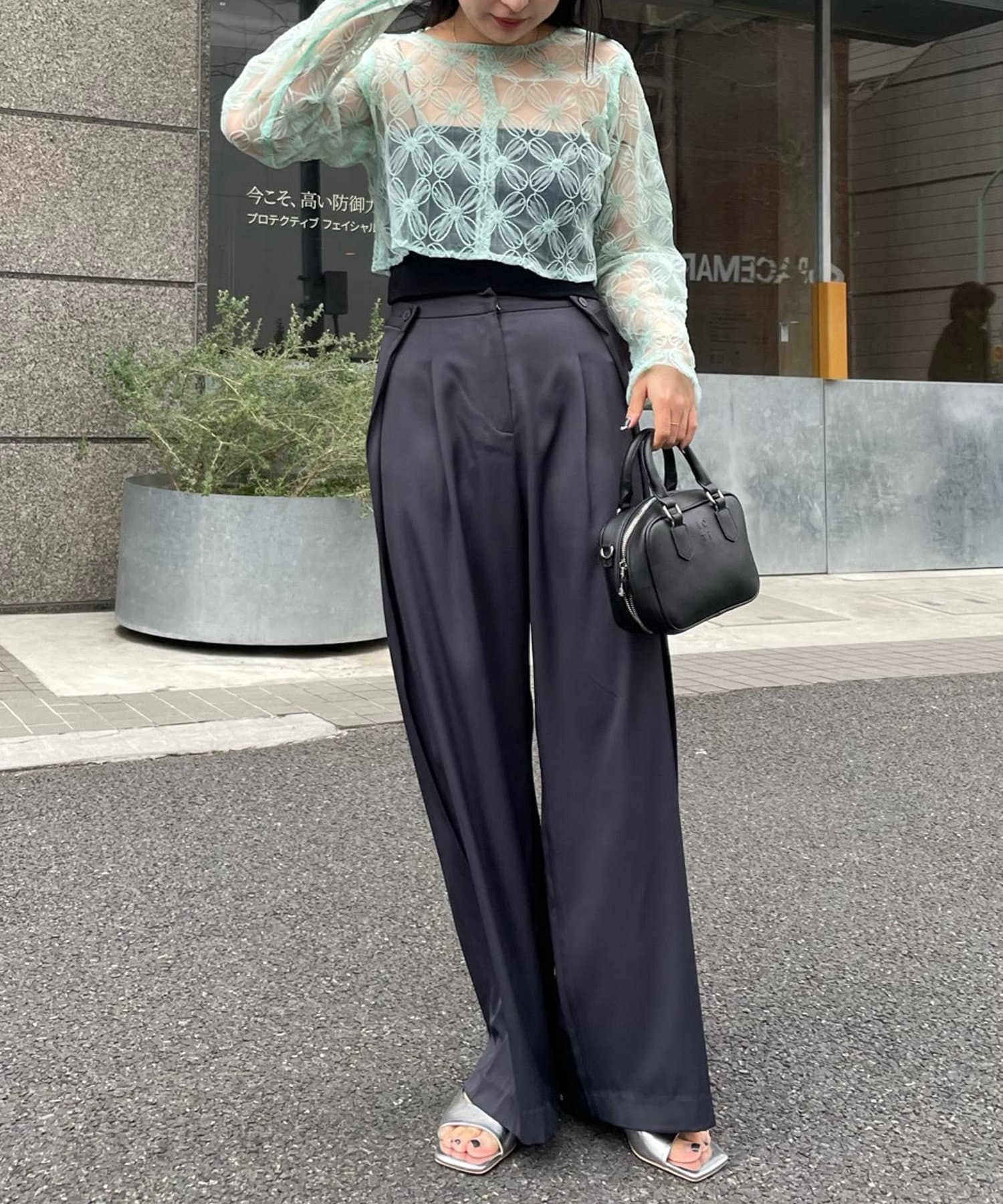 OUTLET(アウトレット) 【mystic】レースシアーブラウス