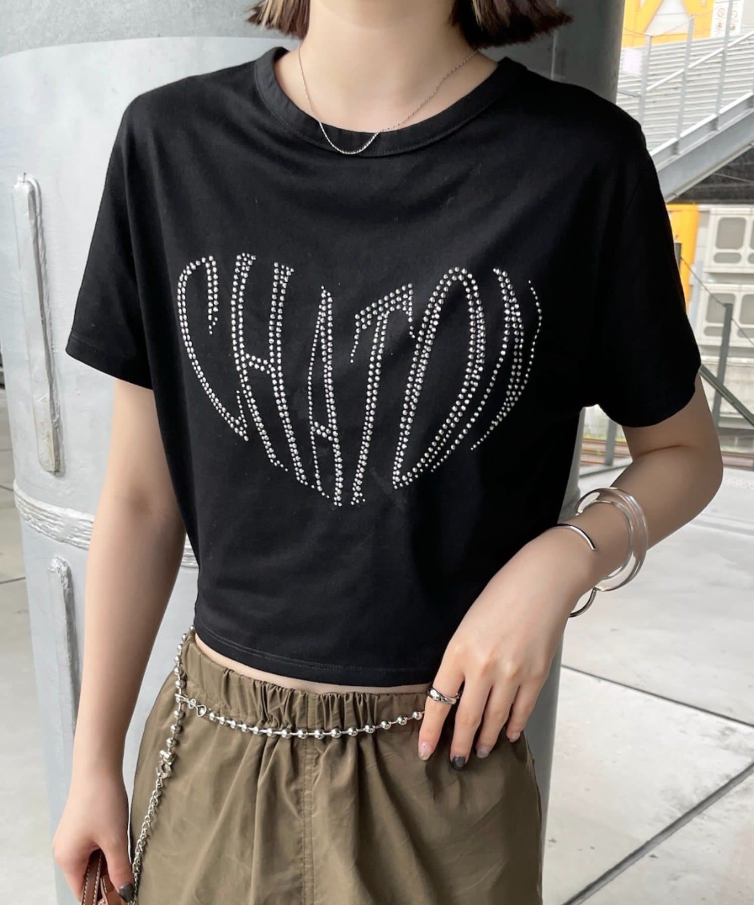 mystic】ラインストーンTシャツ | OUTLET(アウトレット)レディース