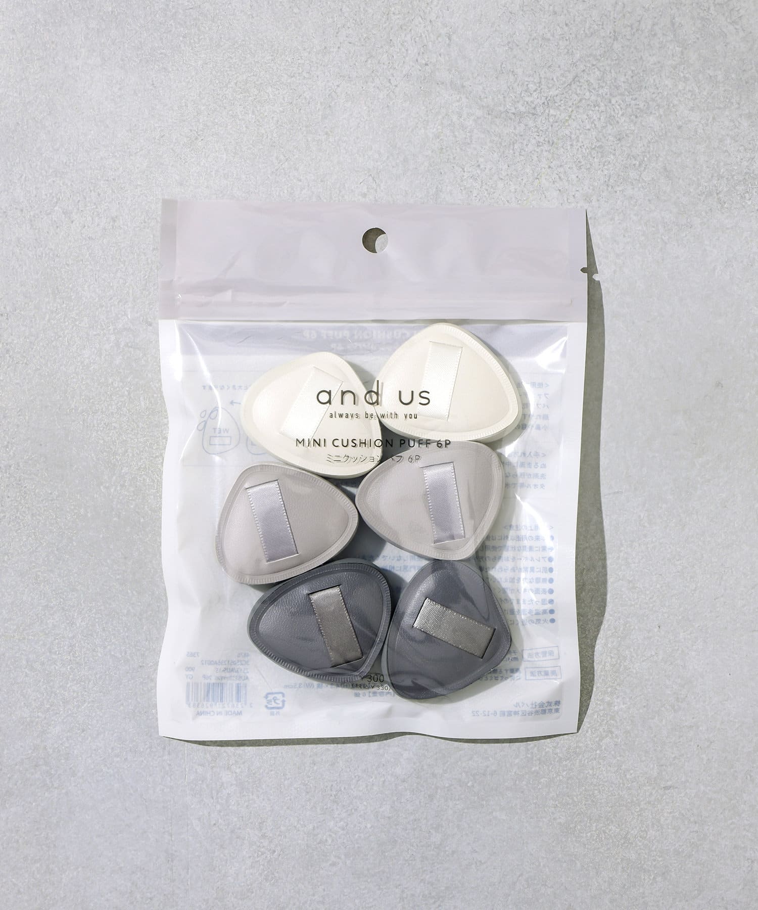3COINS(スリーコインズ) ミニクッションパフ6個セット／and us
