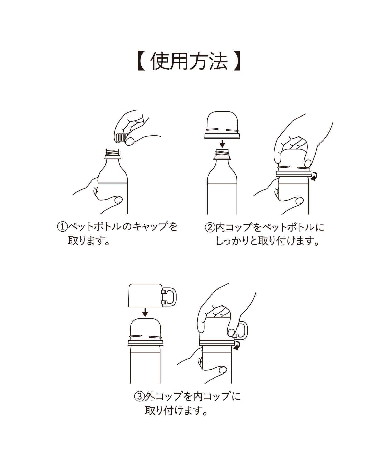 3COINS(スリーコインズ) ハンドル付きペットボトル用コップ／KIDSおでかけ
