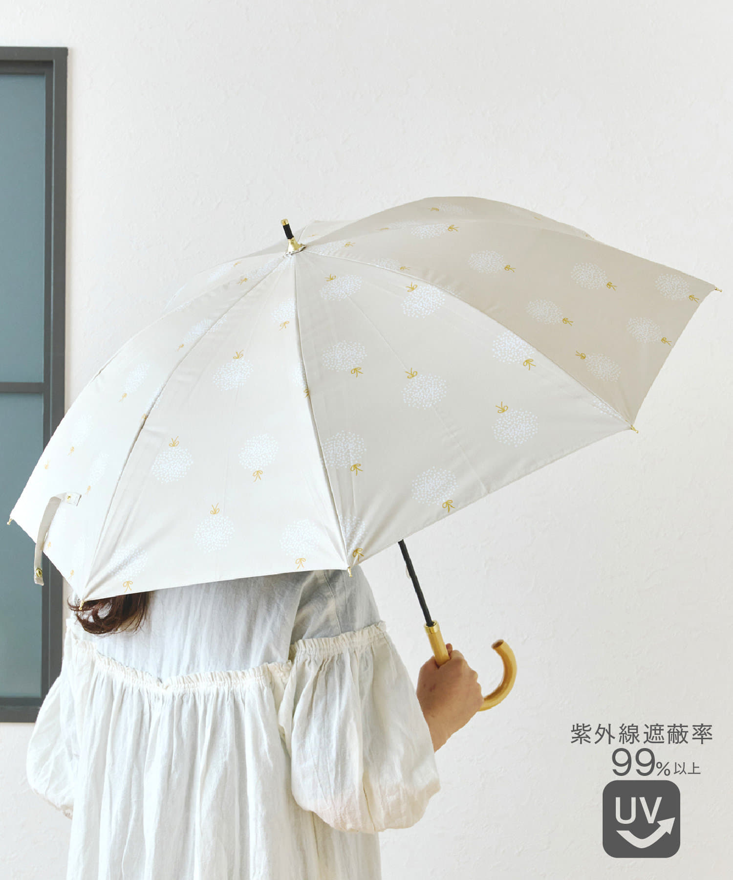 salut!(サリュ) 晴雨兼用日傘長カスミソウ