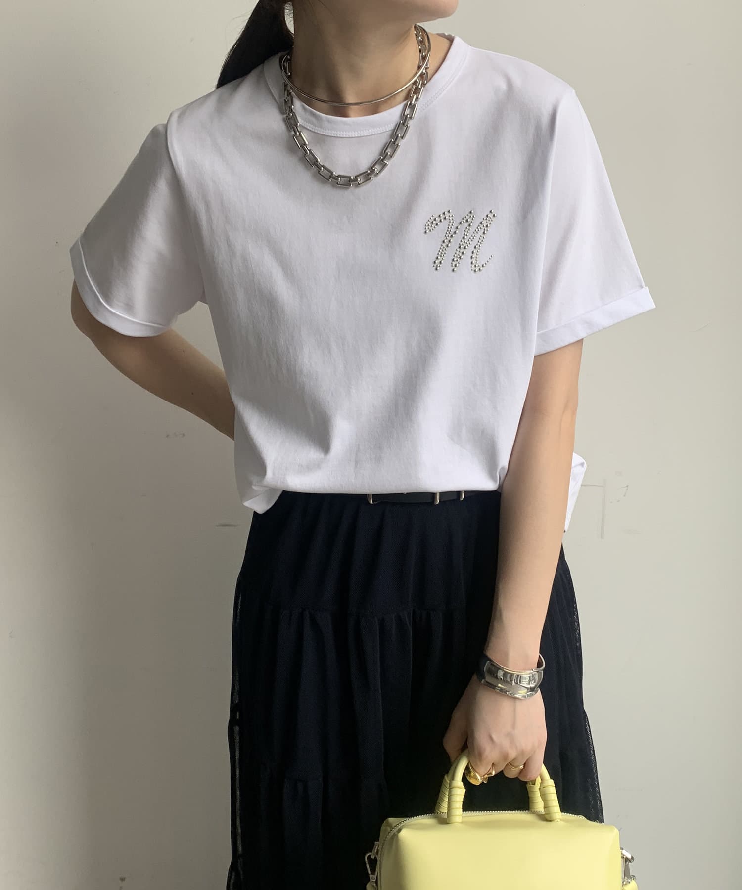 DOUDOU(ドゥドゥ) 【WEB限定】ロゴブローチ風TEE