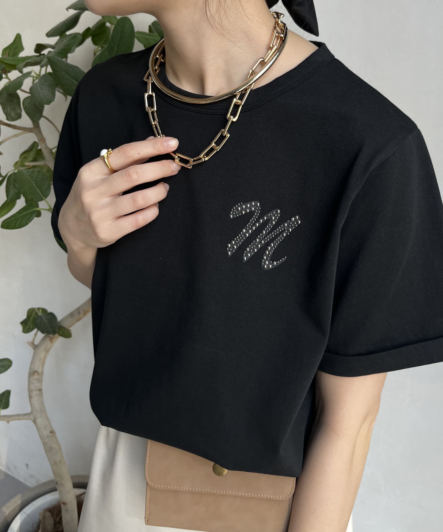 DOUDOU(ドゥドゥ) 【WEB限定】ロゴブローチ風TEE
