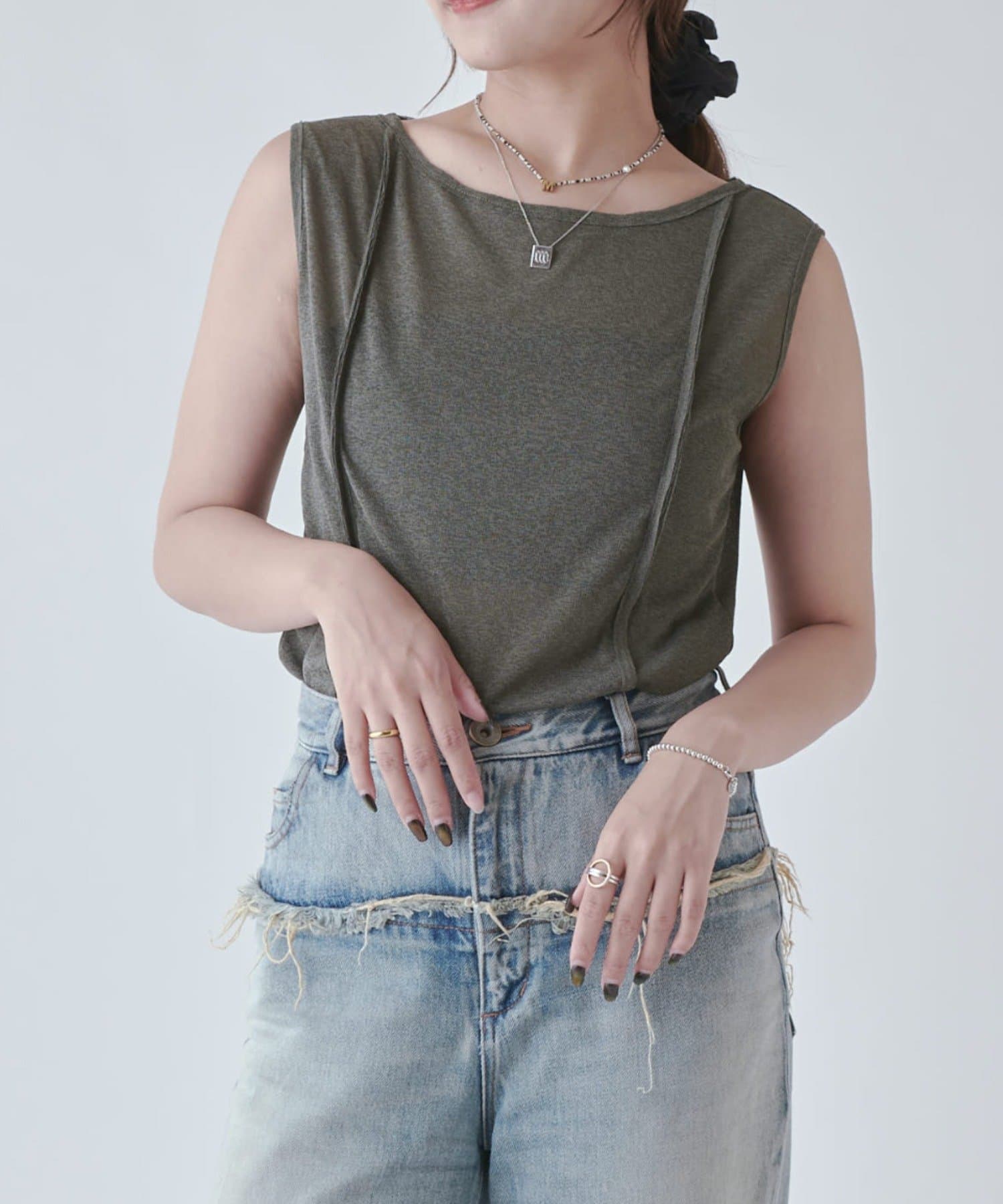 Lui's(ルイス) カットオフパイピングトップス