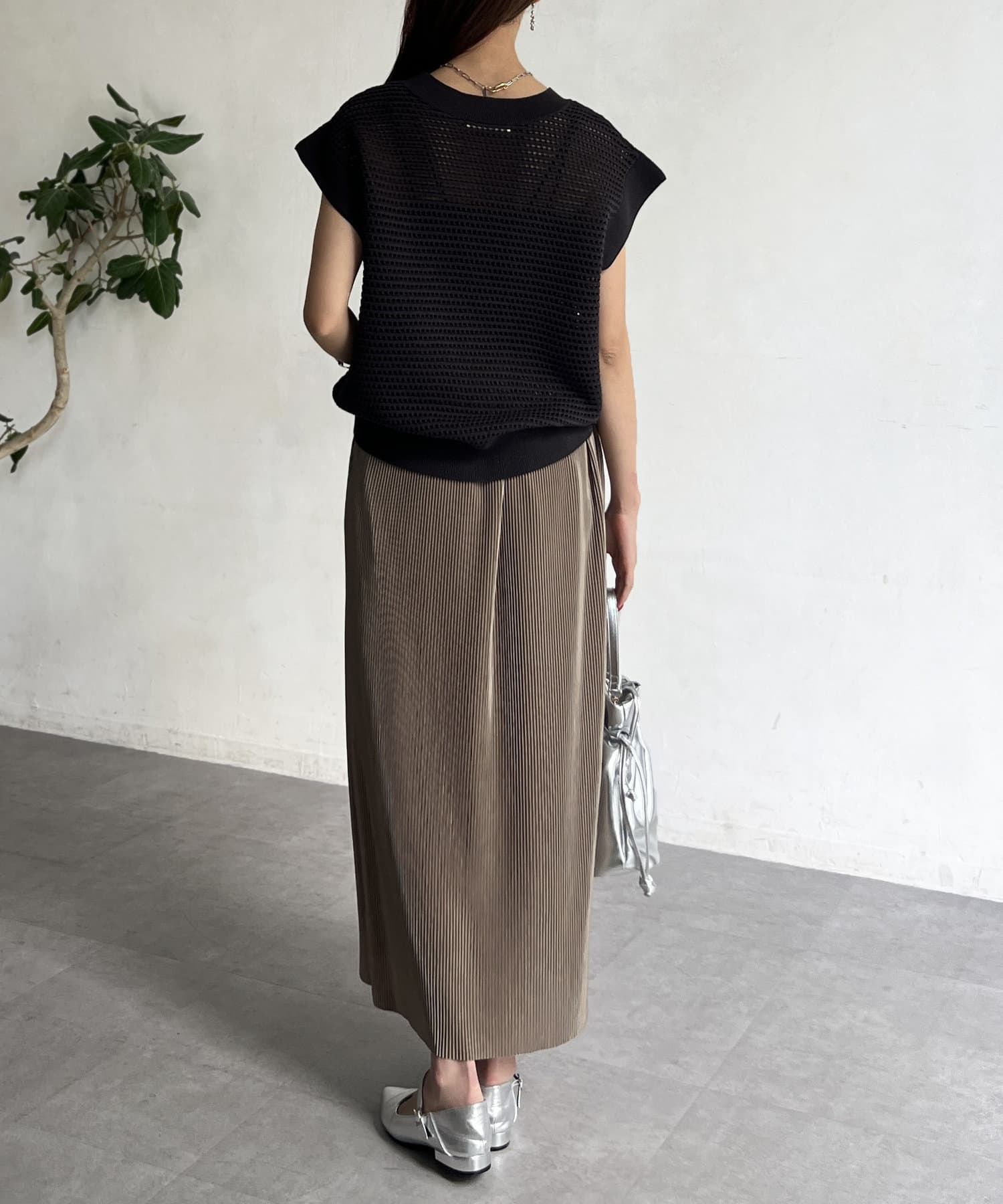 Chez toi(シェトワ) コットンメッシュニットフレンチプルオーバー