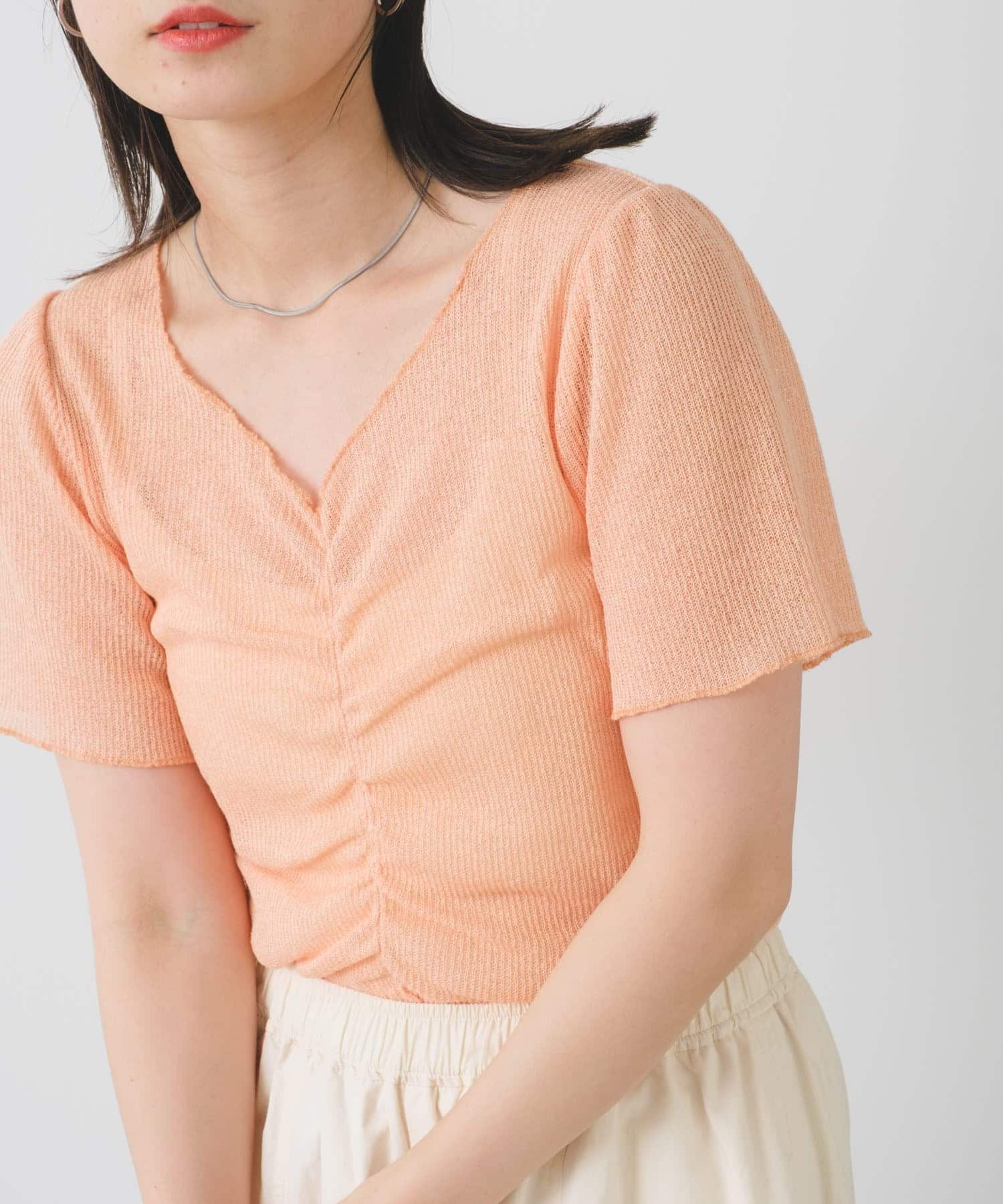 OUTLET(アウトレット) 【Kastane】シャーリング半袖Tee